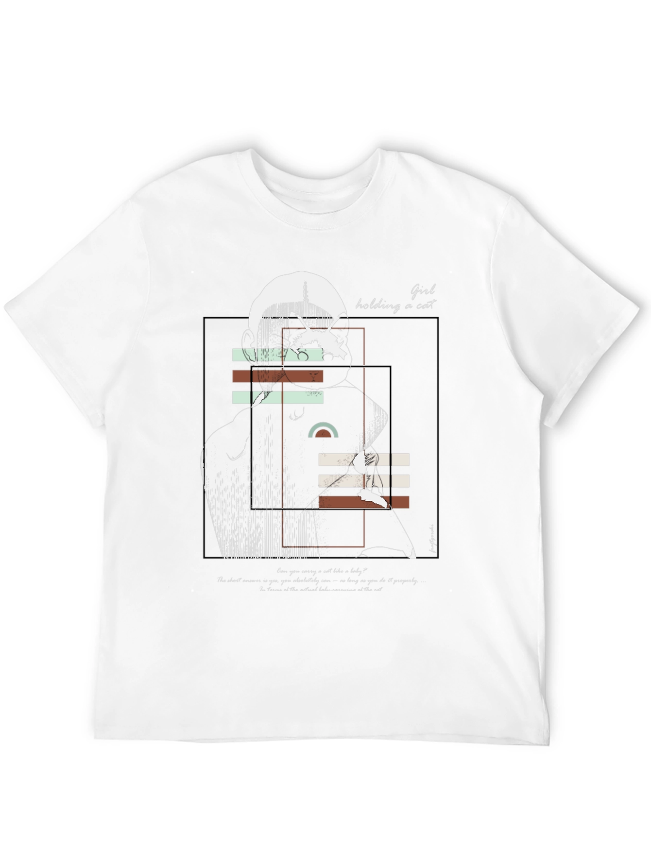 Girl Holding a Cat Graphic Tee