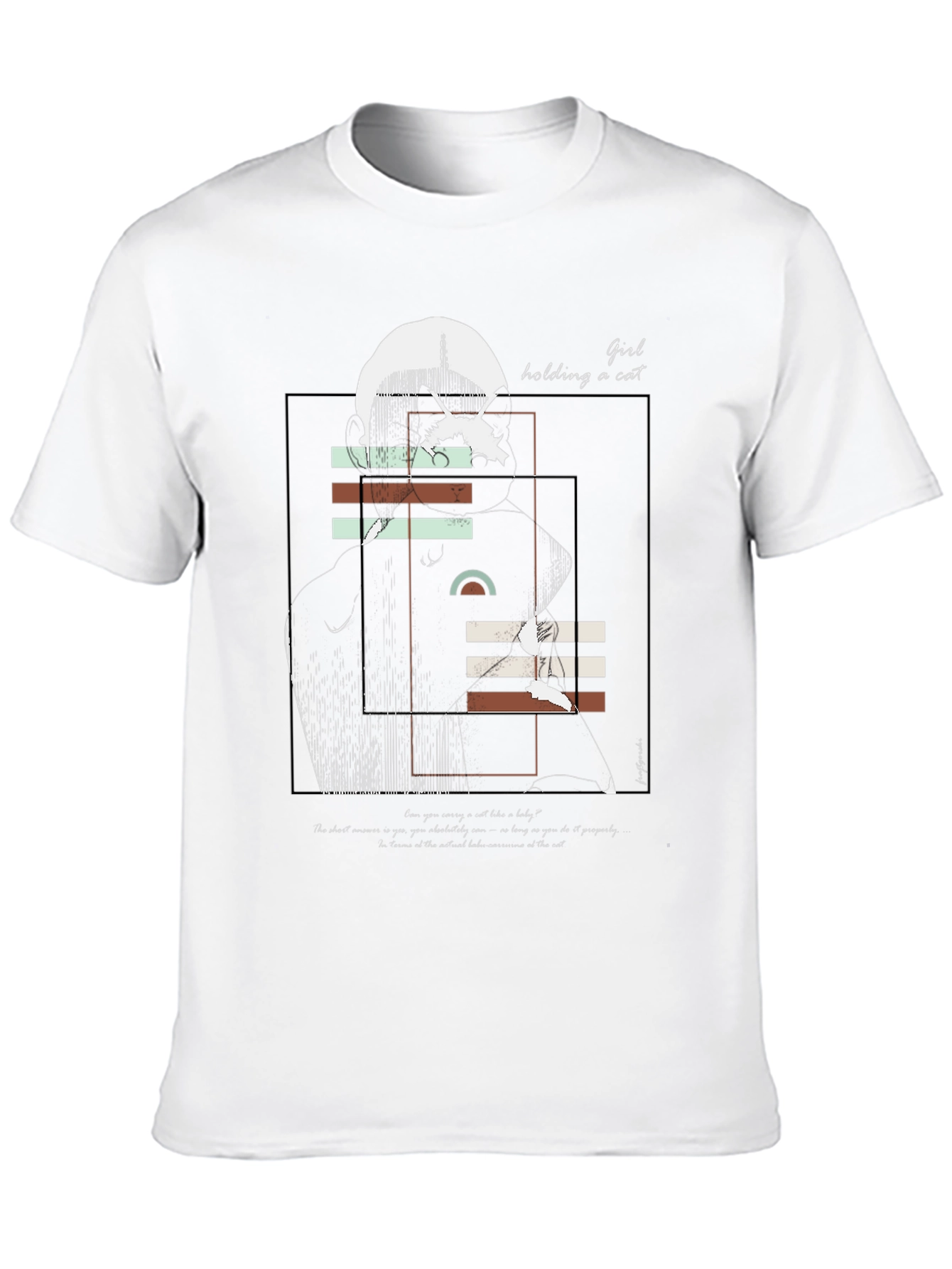 Girl Holding a Cat Graphic Tee