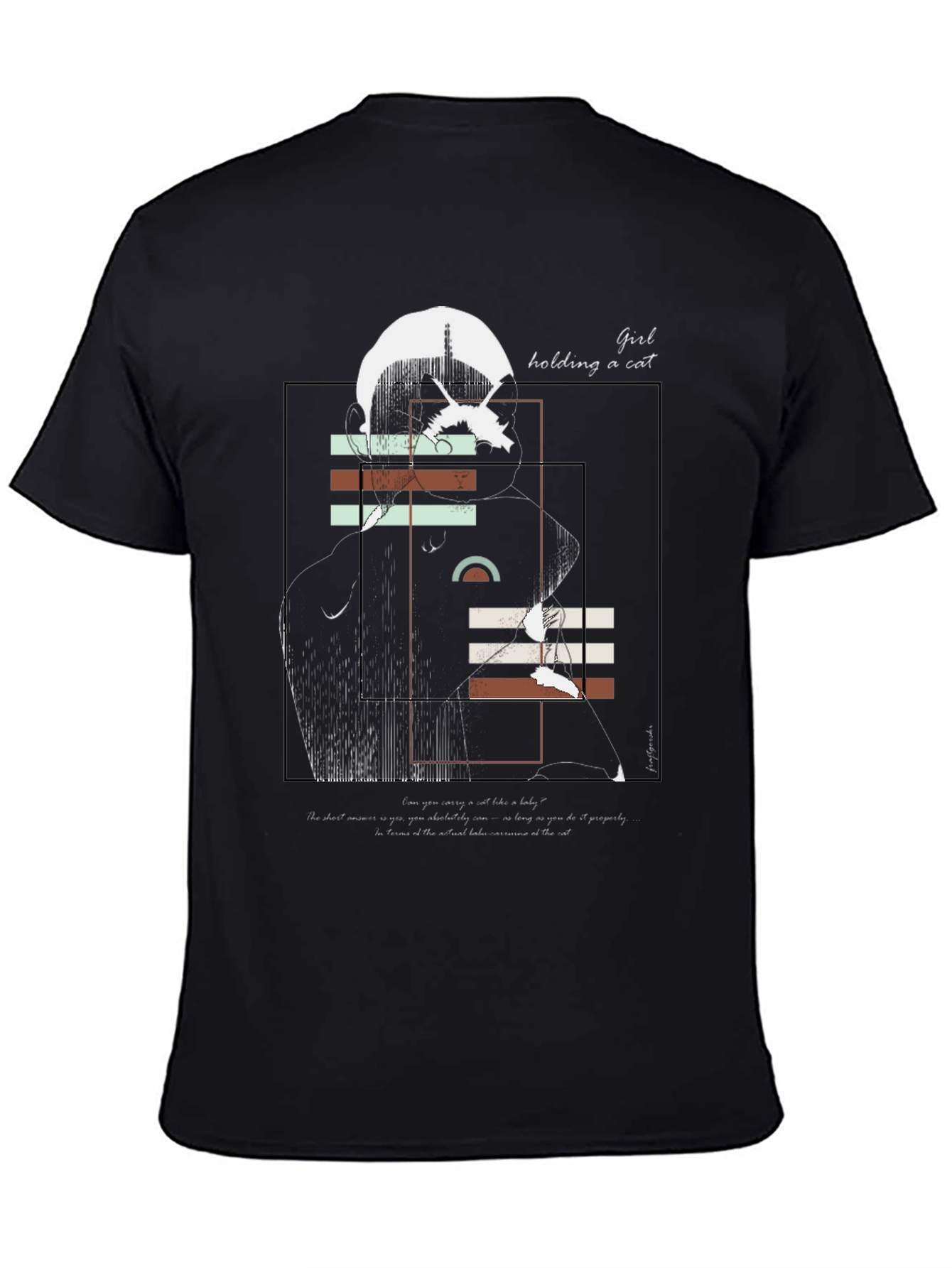Girl Holding a Cat Graphic Tee
