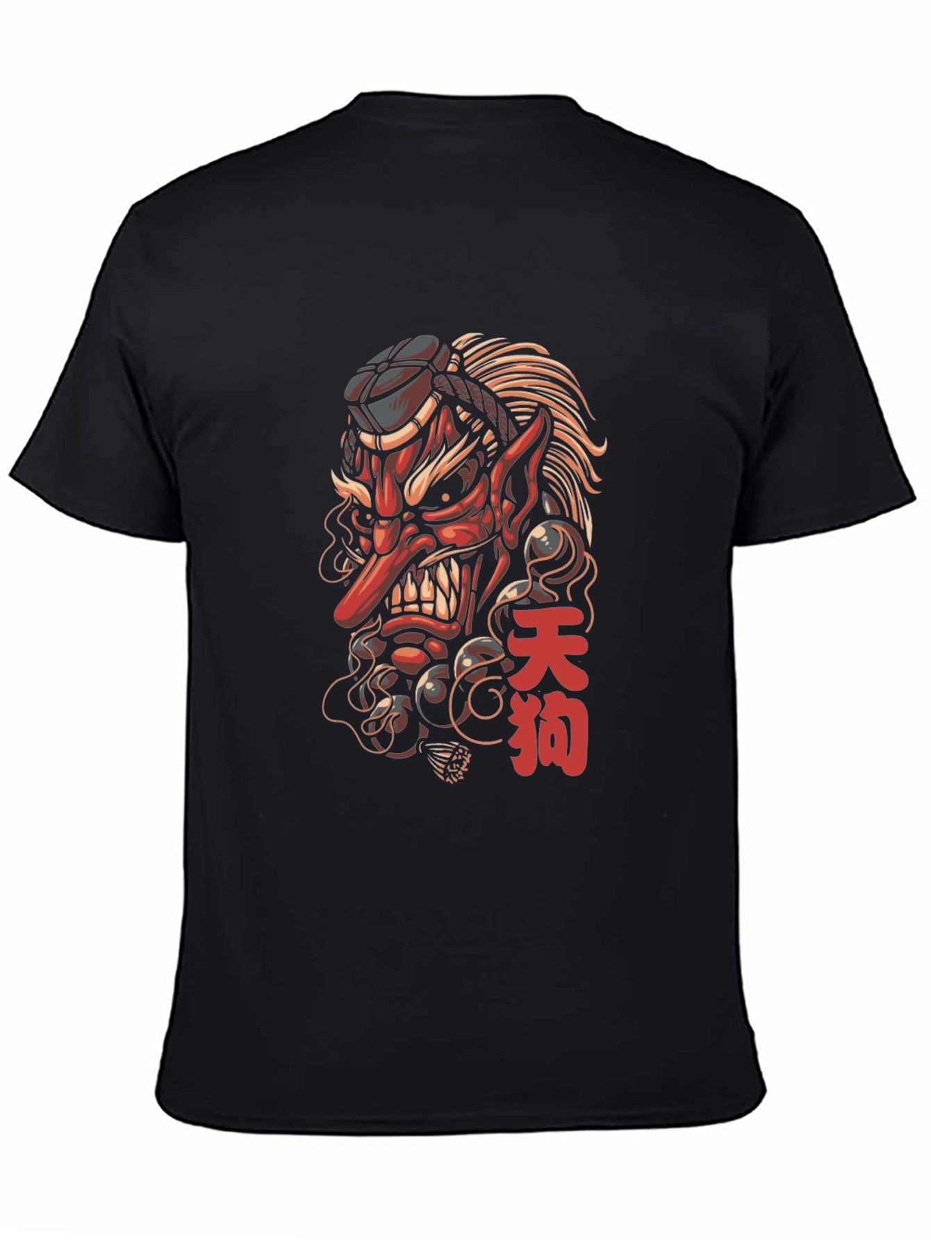 Tengu Mask Graphic Tee - Japanese Folklore Design