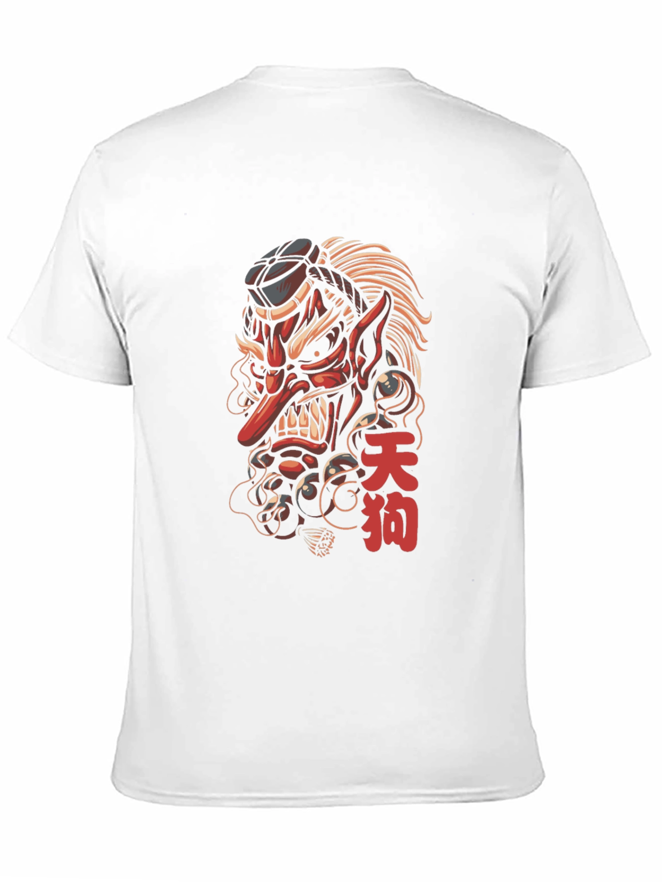 Tengu Mask Graphic Tee - Japanese Folklore Design