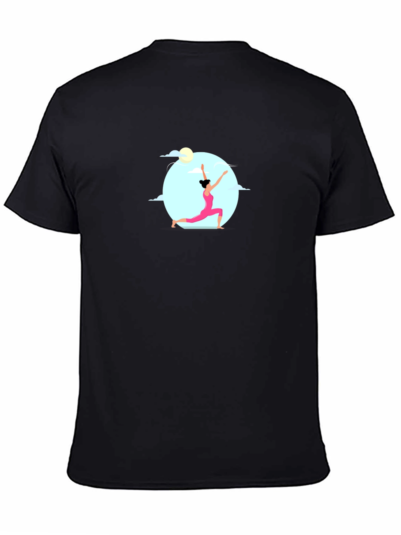 Yoga Pose Graphic Tee - Black Cotton Shirt