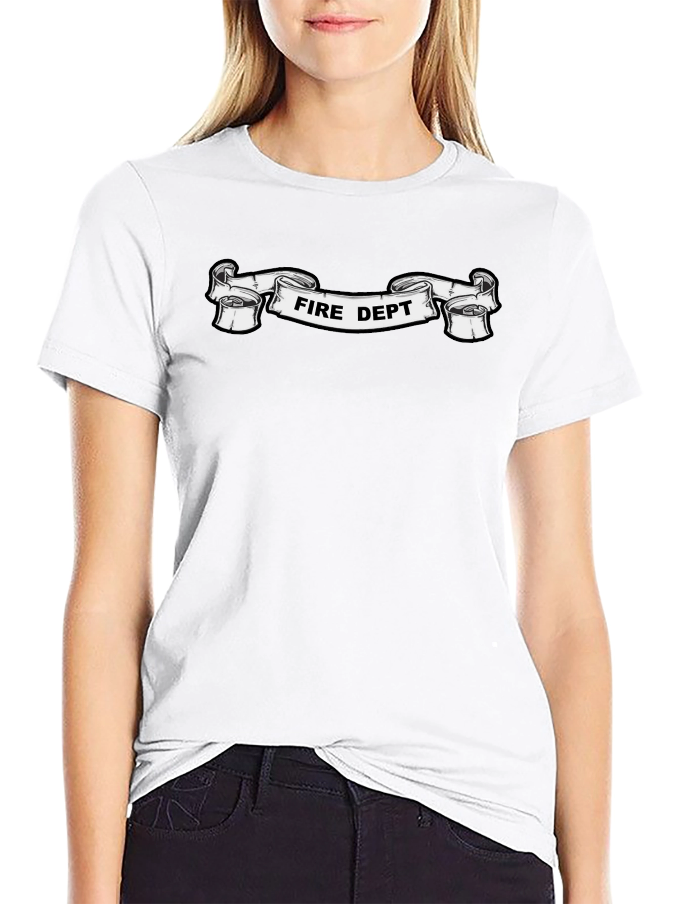 Fire Dept. Graphic Black T-Shirt