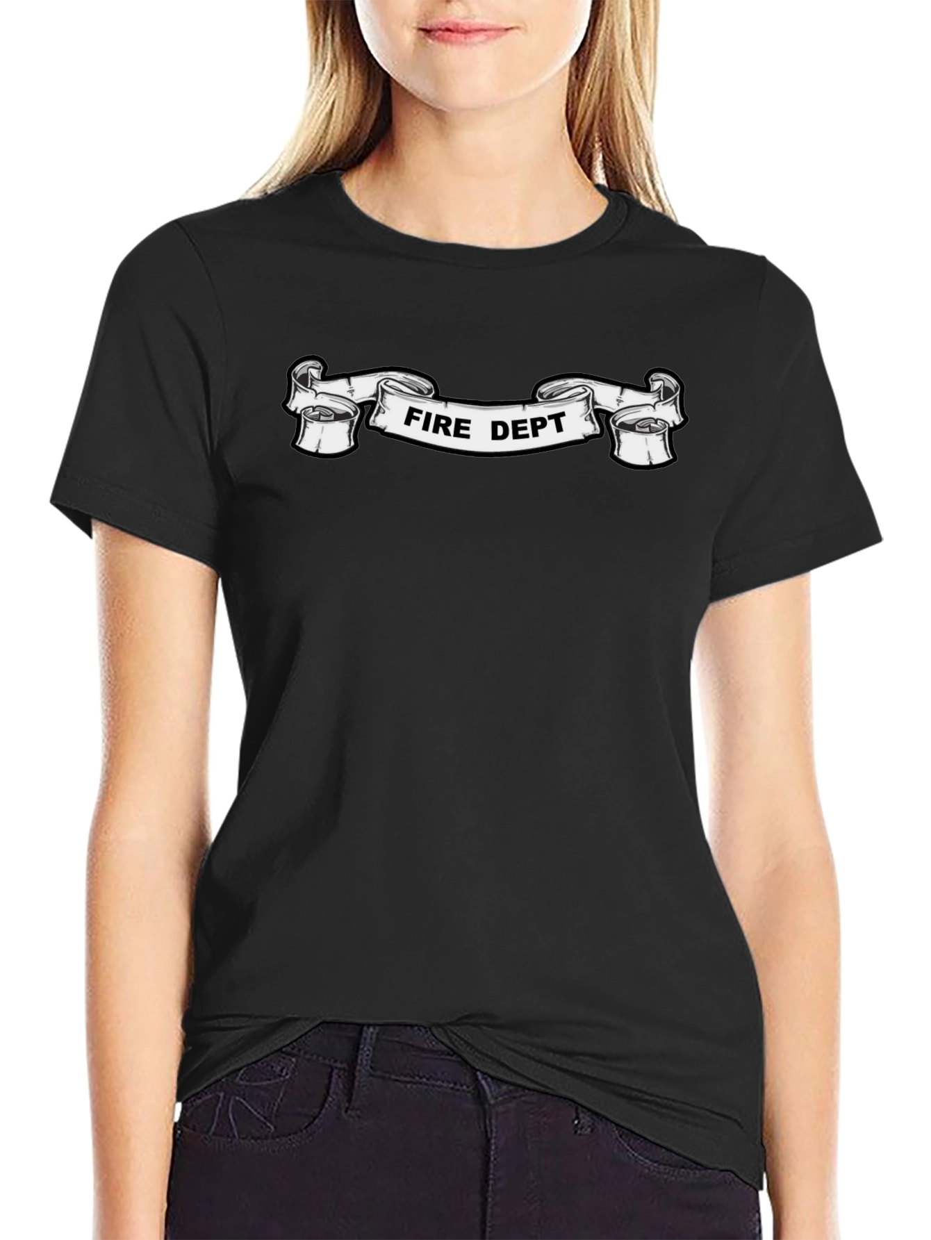 Fire Dept. Graphic Black T-Shirt