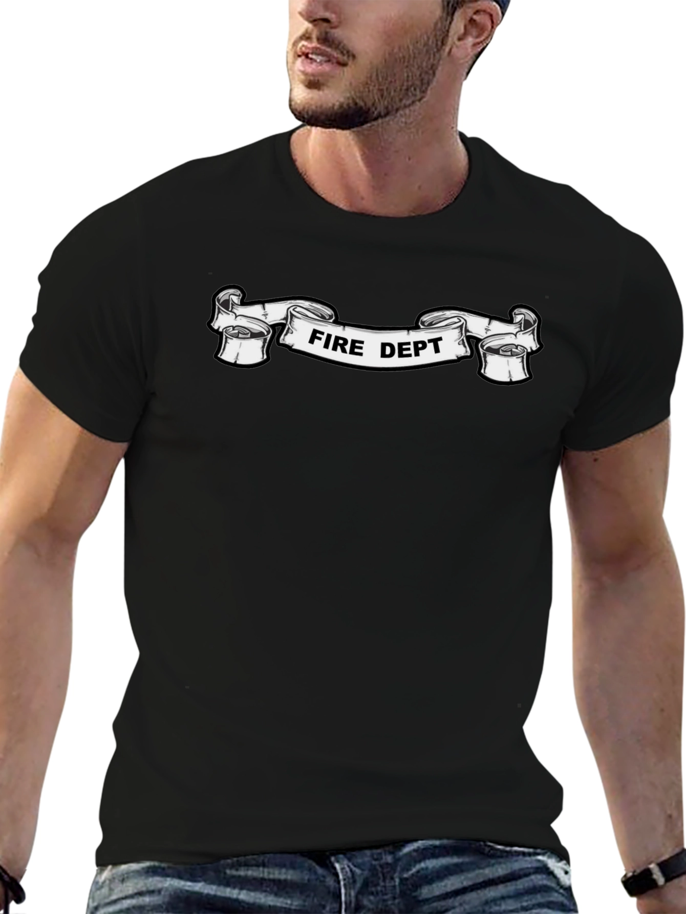 Fire Dept. Graphic Black T-Shirt