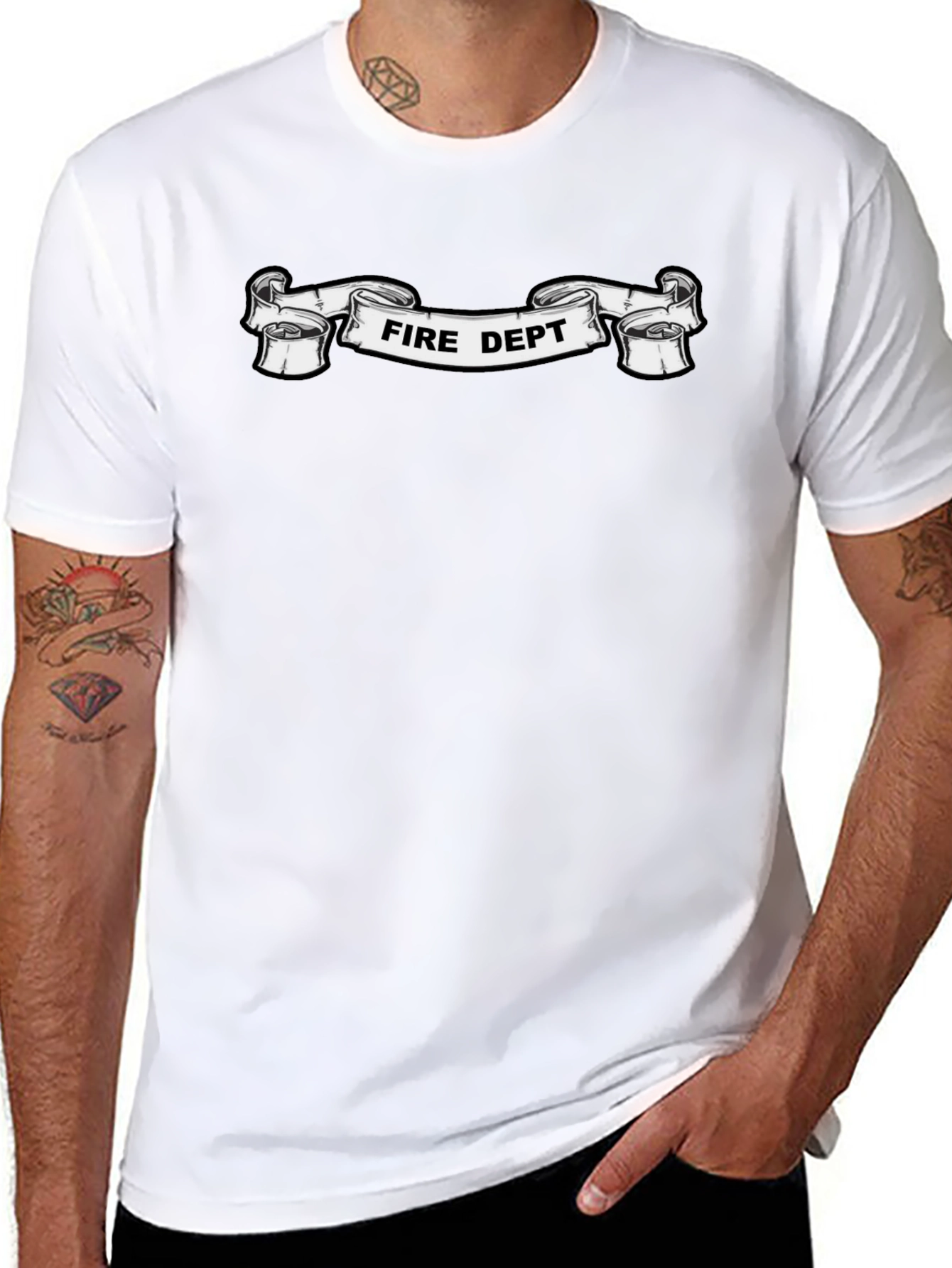 Fire Dept. Graphic Black T-Shirt