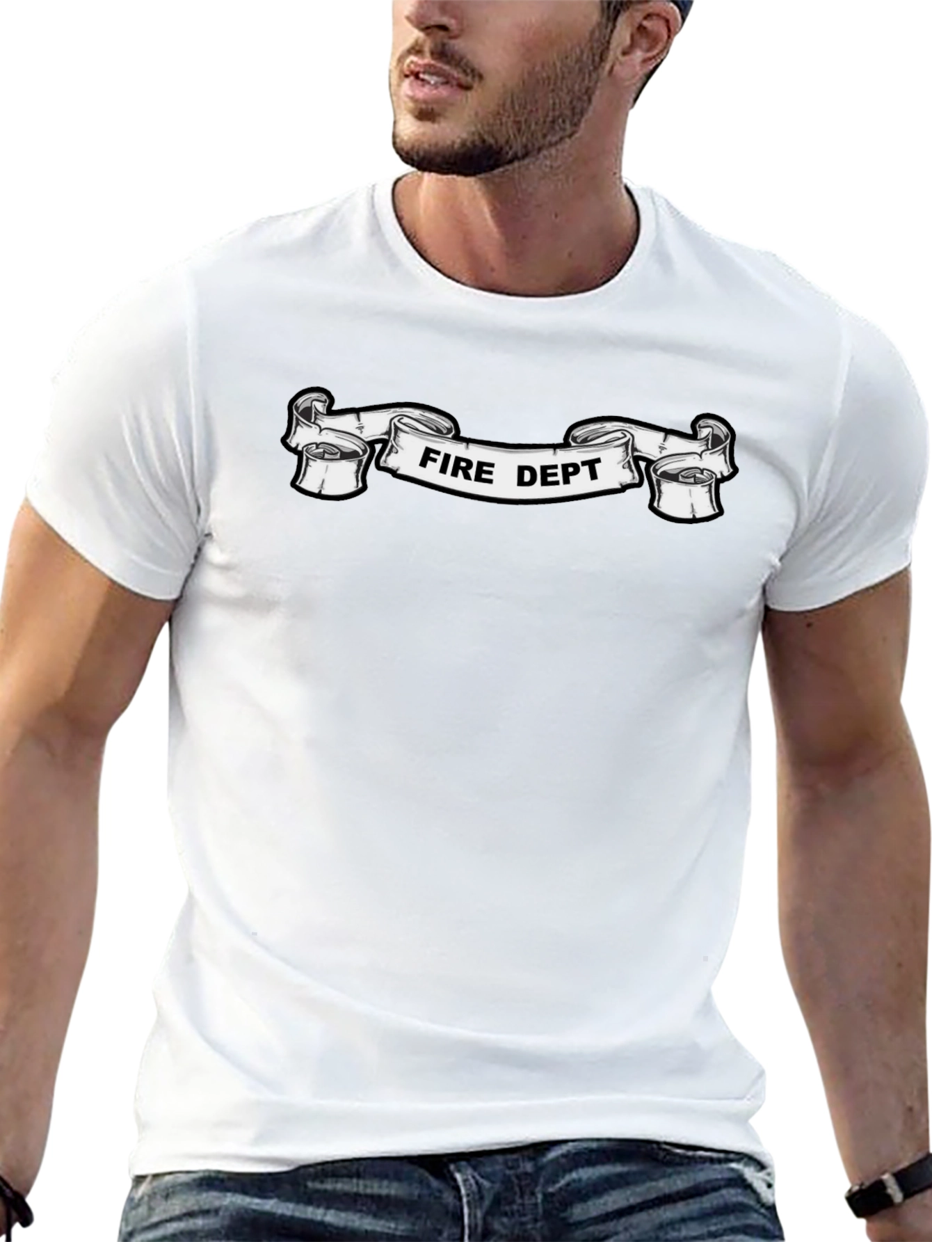 Fire Dept. Graphic Black T-Shirt