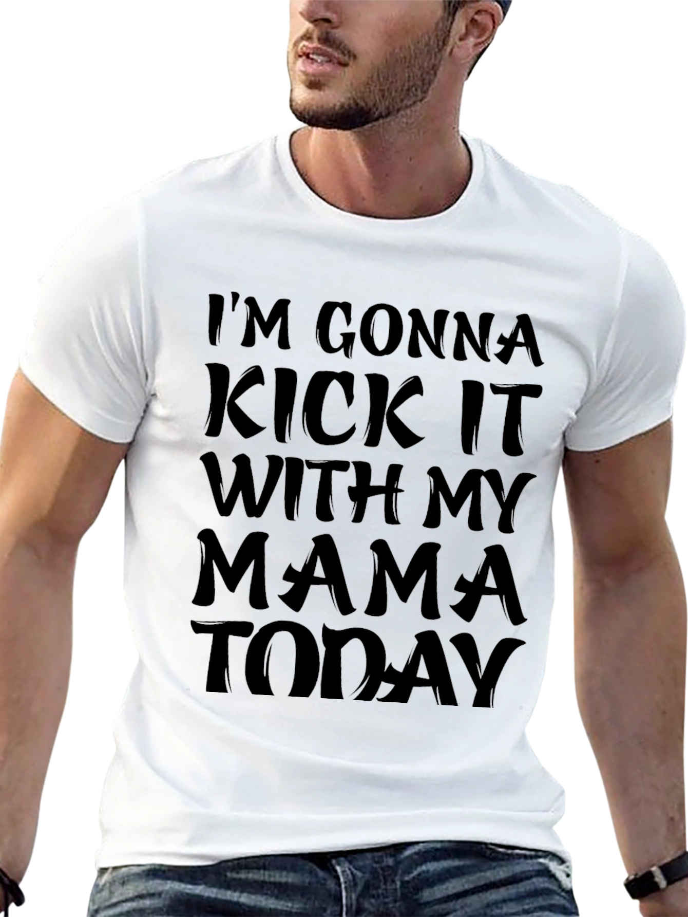 Kick It With My Mama T-Shirt - Black Cotton