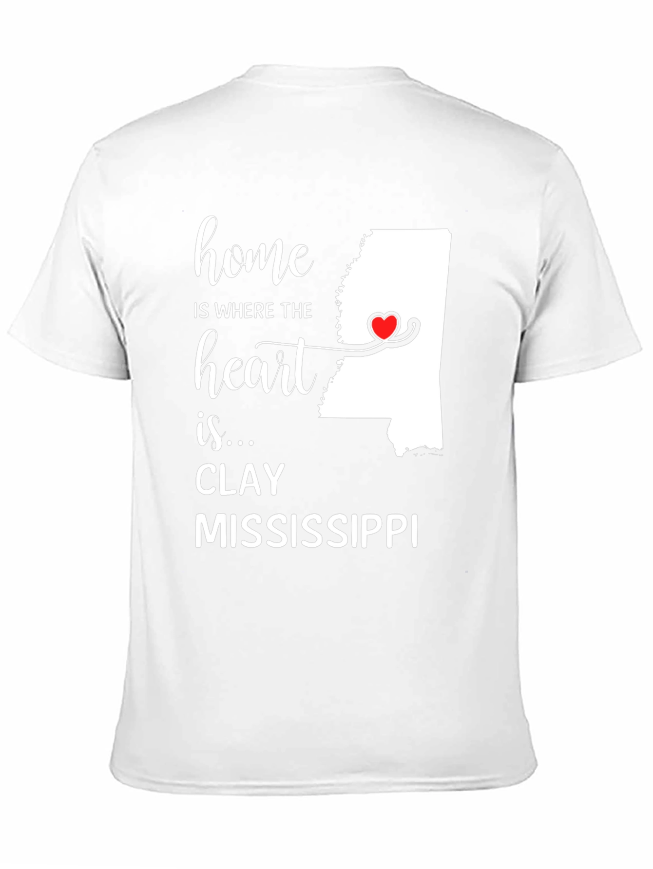 Clay Mississippi Home Heart T-Shirt