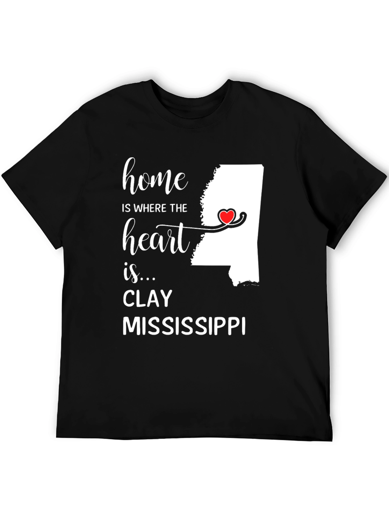 Clay Mississippi Home Heart T-Shirt