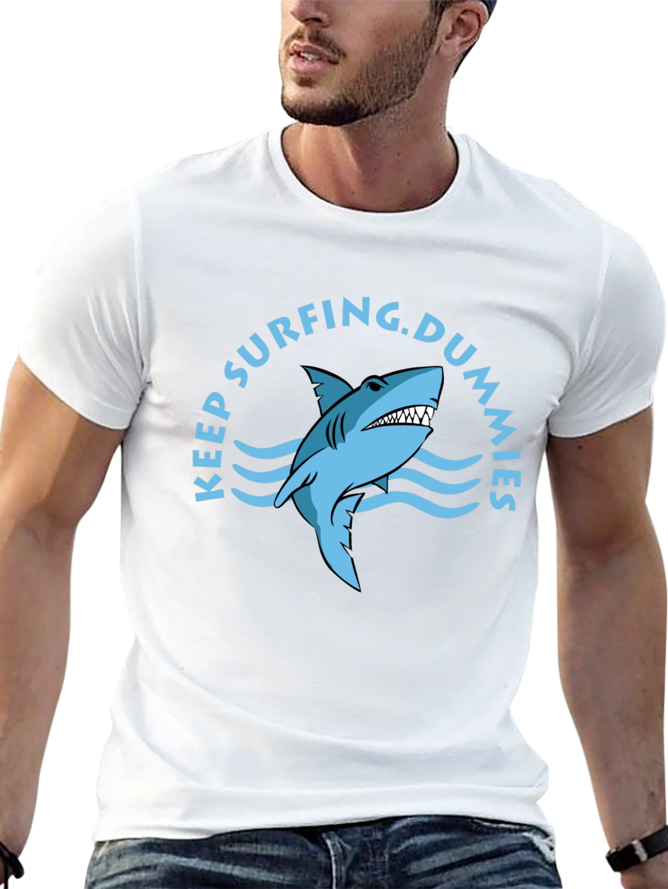 Keep Surfing Dummies T-Shirt - Shark Graphic Tee