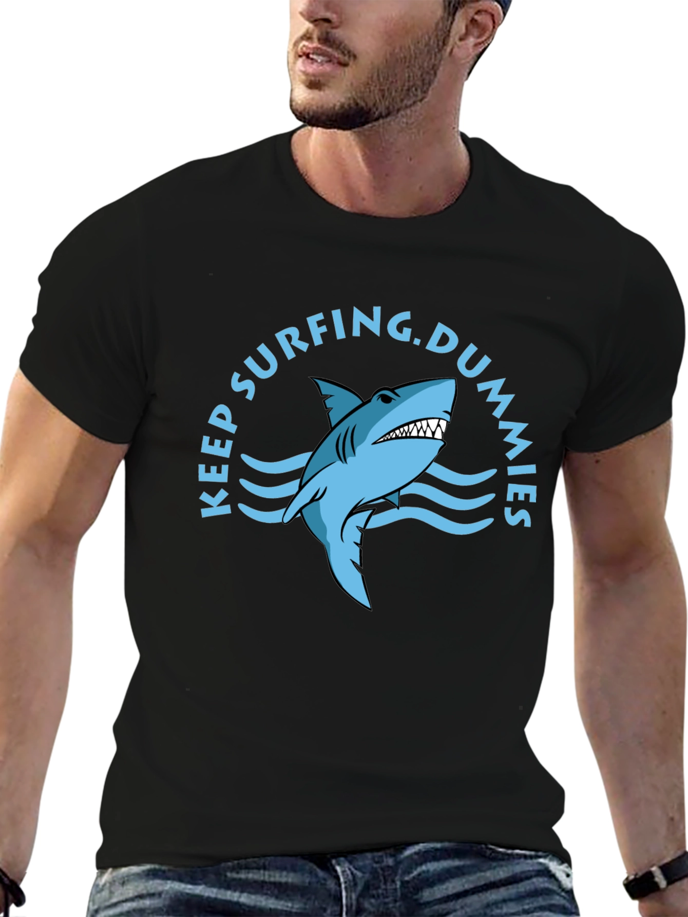 Keep Surfing Dummies T-Shirt - Shark Graphic Tee