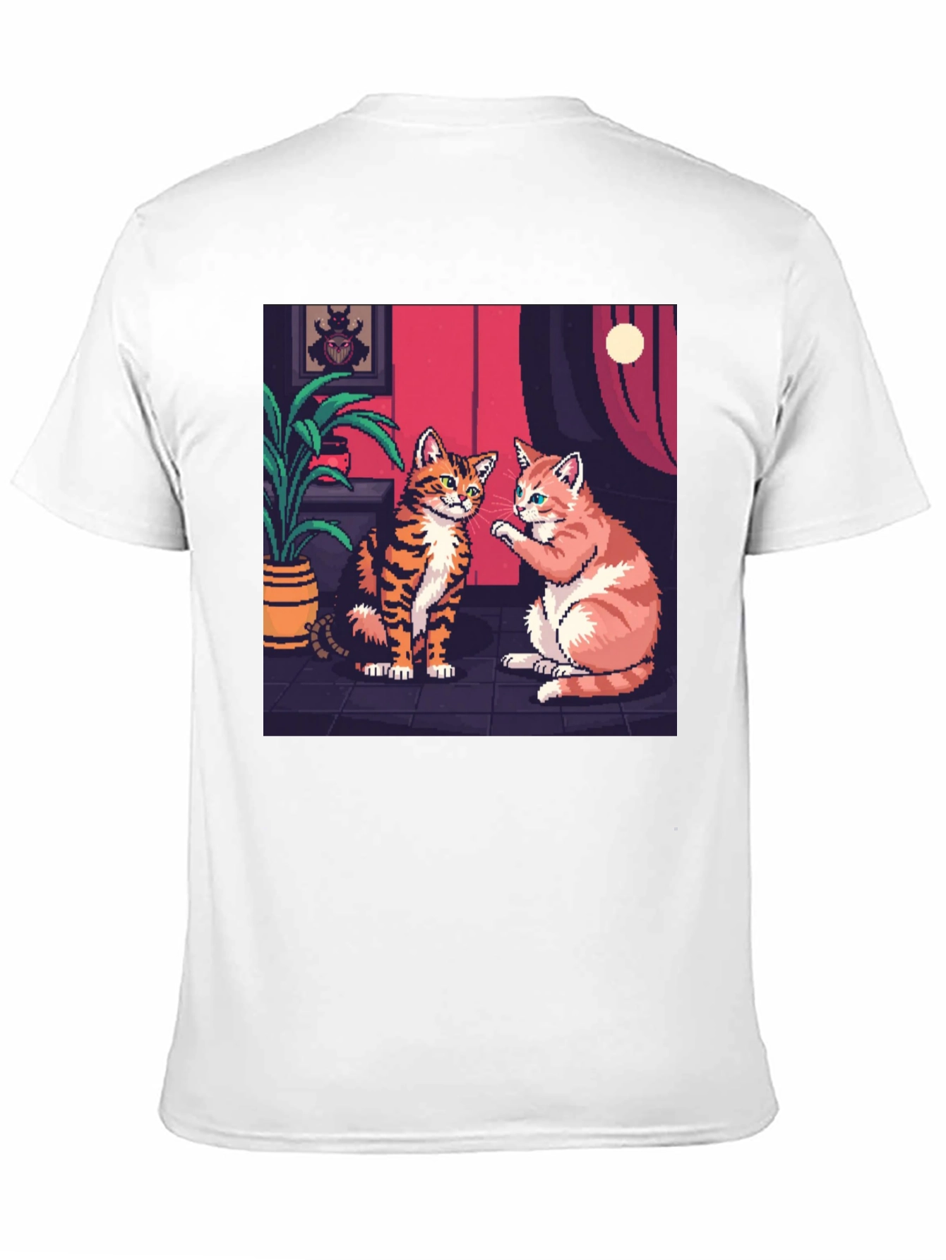 Pixel Art Cats Graphic Tee - Retro Style!