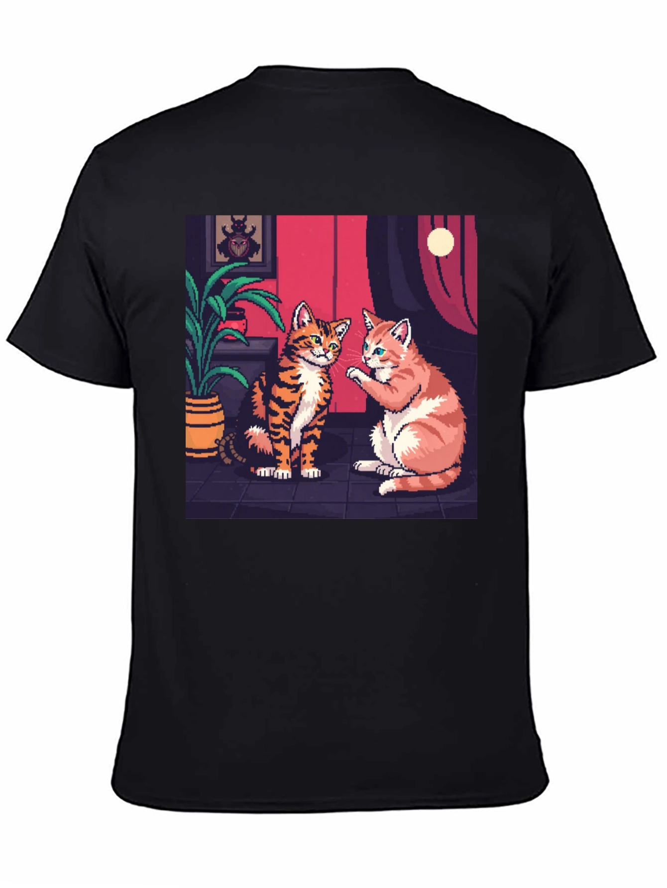Pixel Art Cats Graphic Tee - Retro Style!