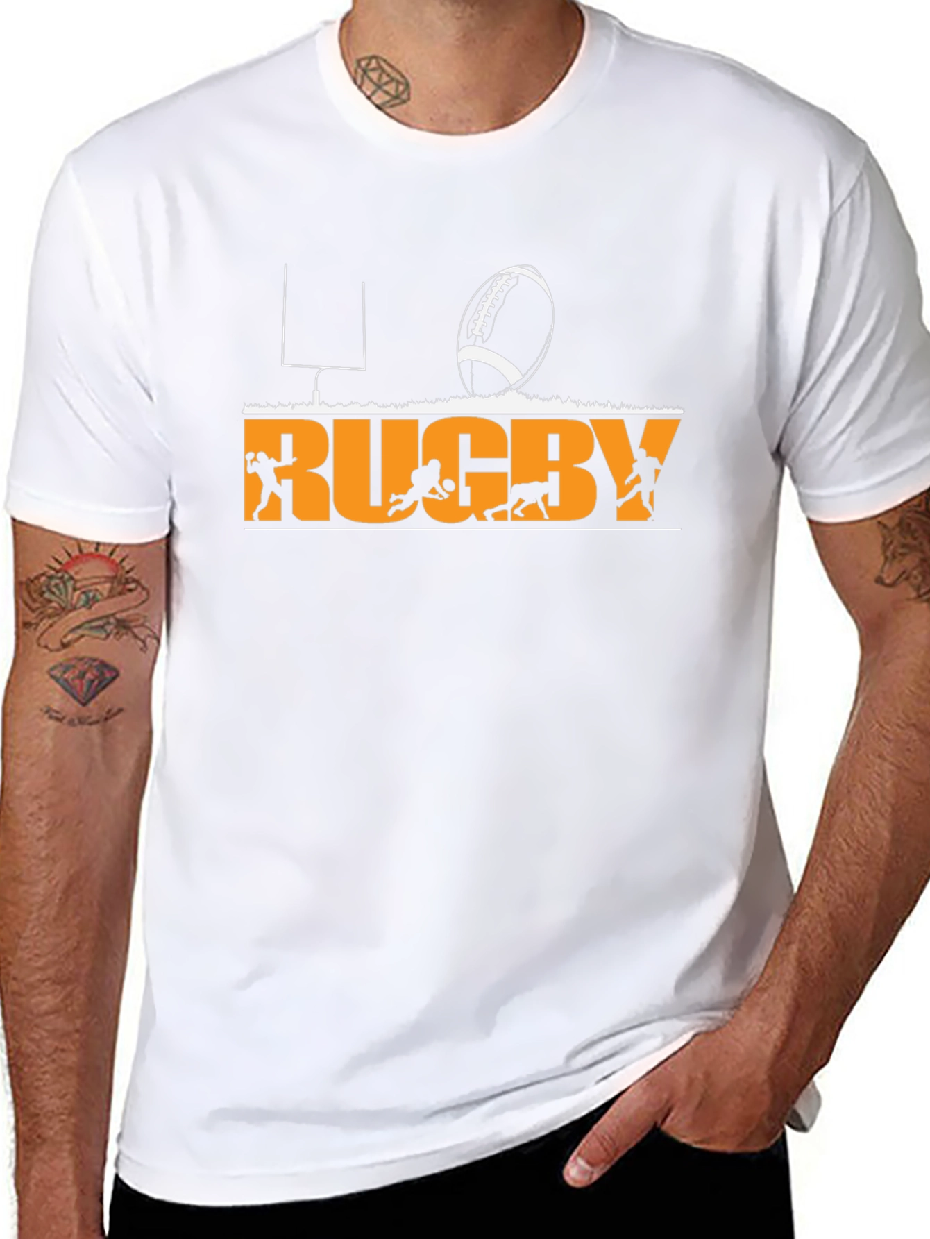 Rugby Graphic T-Shirt - Black