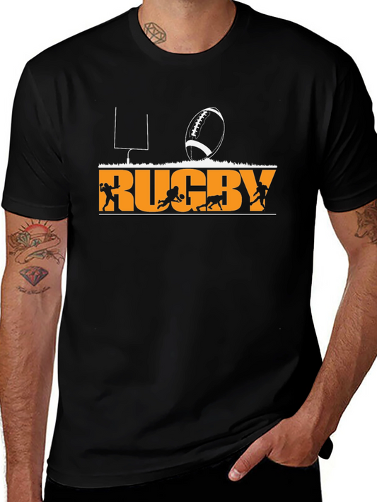 Rugby Graphic T-Shirt - Black