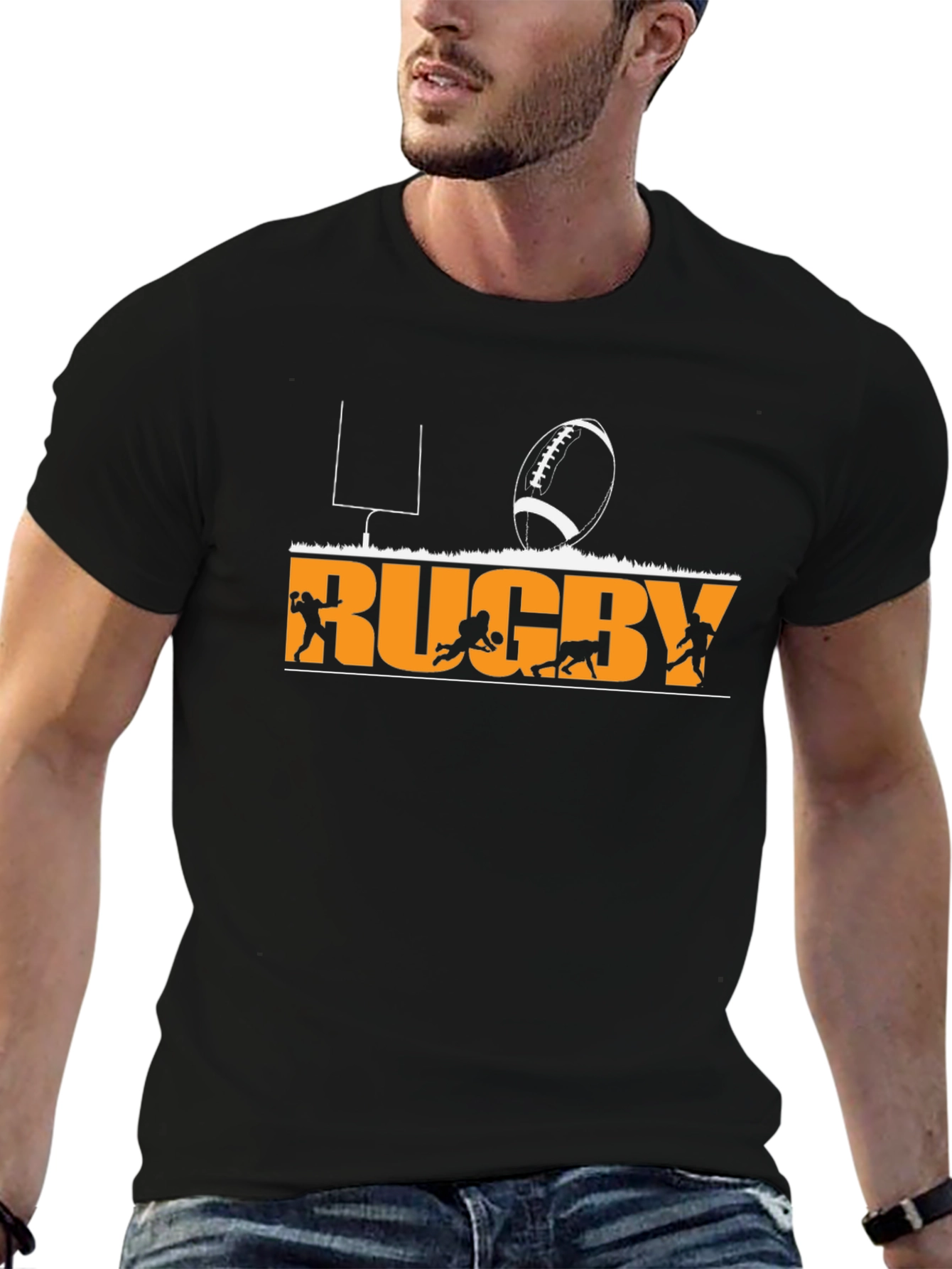 Rugby Graphic T-Shirt - Black