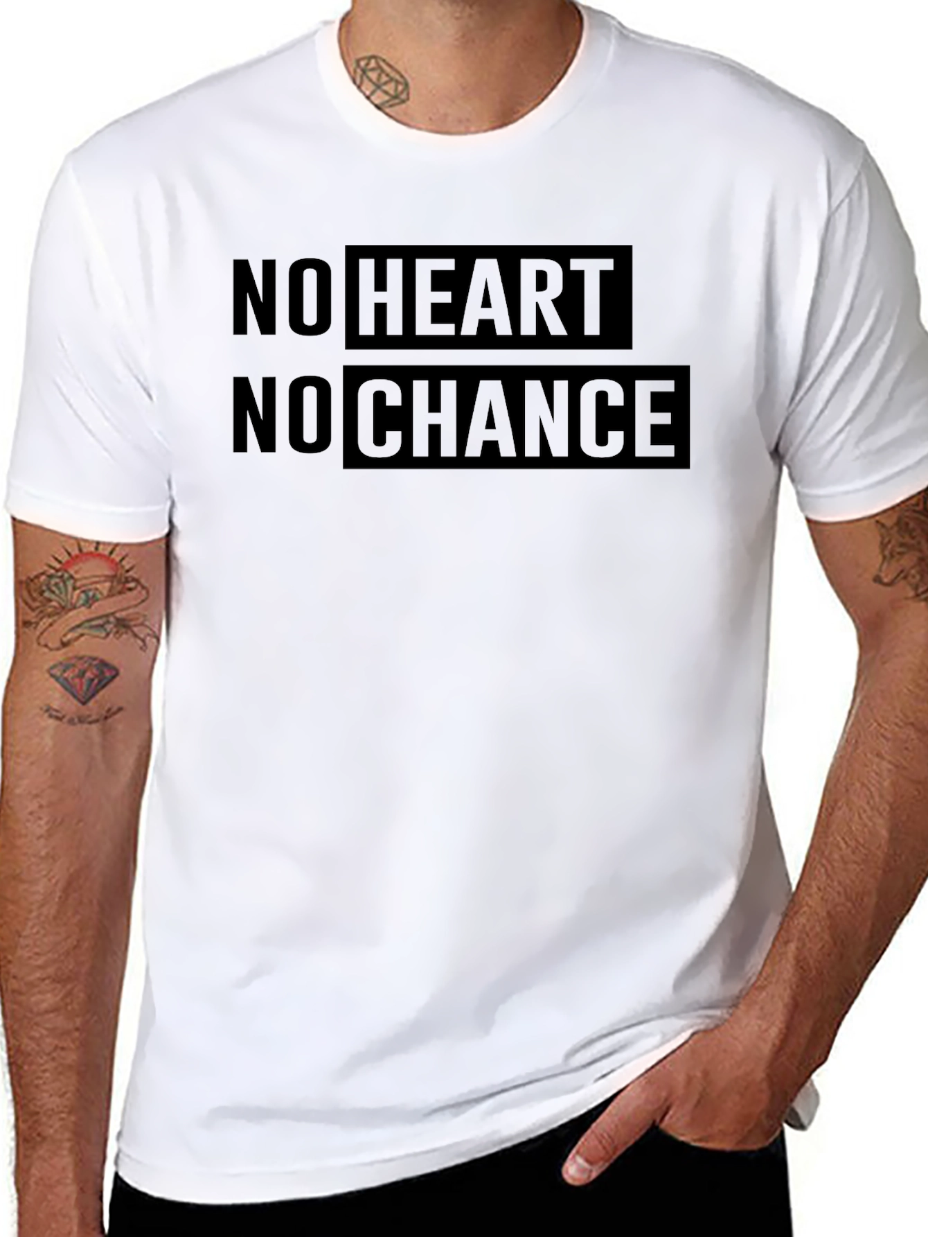 No Heart No Chance Graphic Print Tee