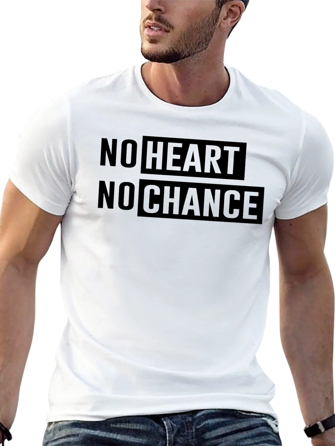 No Heart No Chance Graphic Print Tee