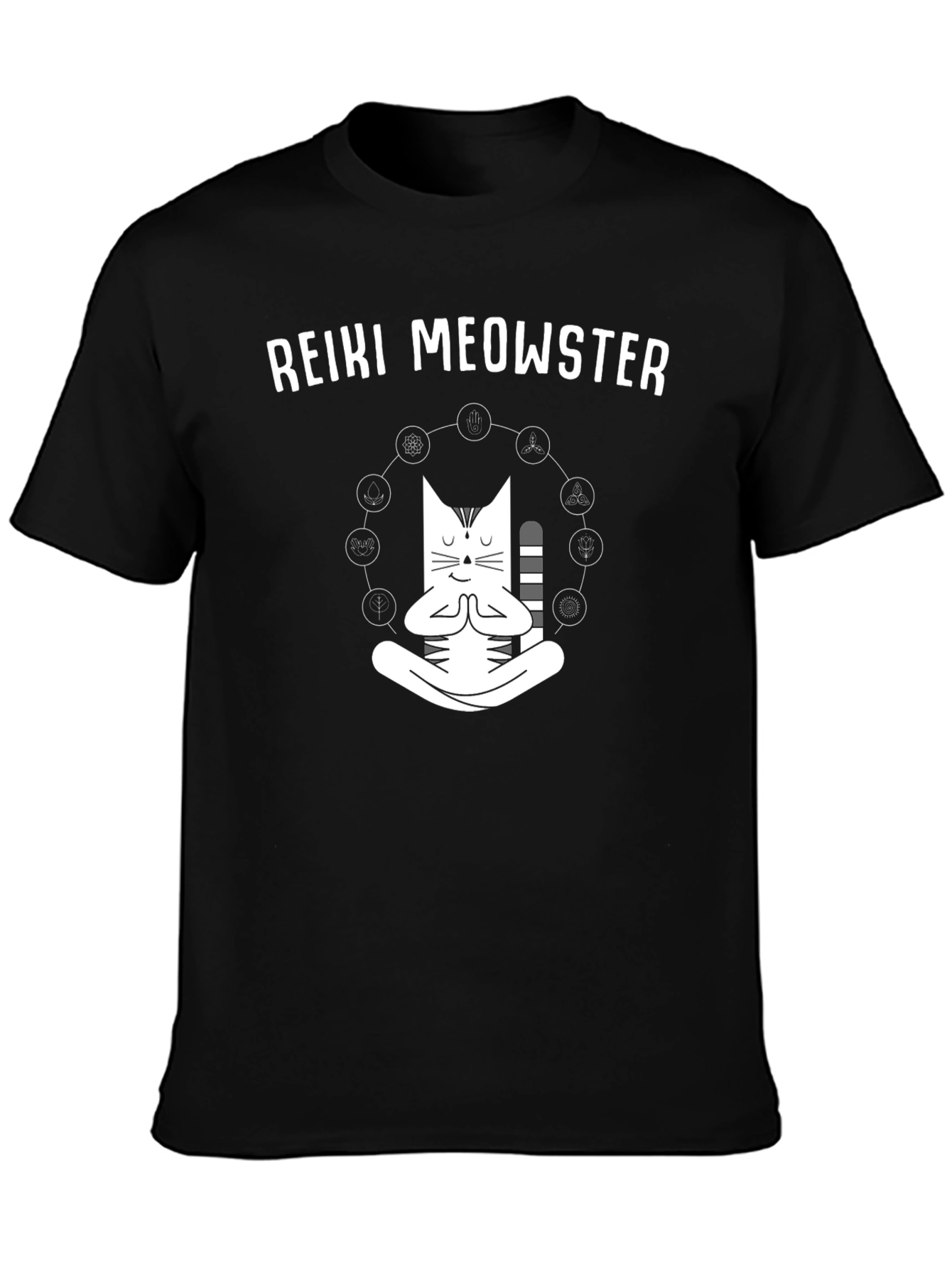 Reiki Meowster Black Graphic Tee
