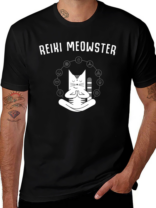 Reiki Meowster Black Graphic Tee