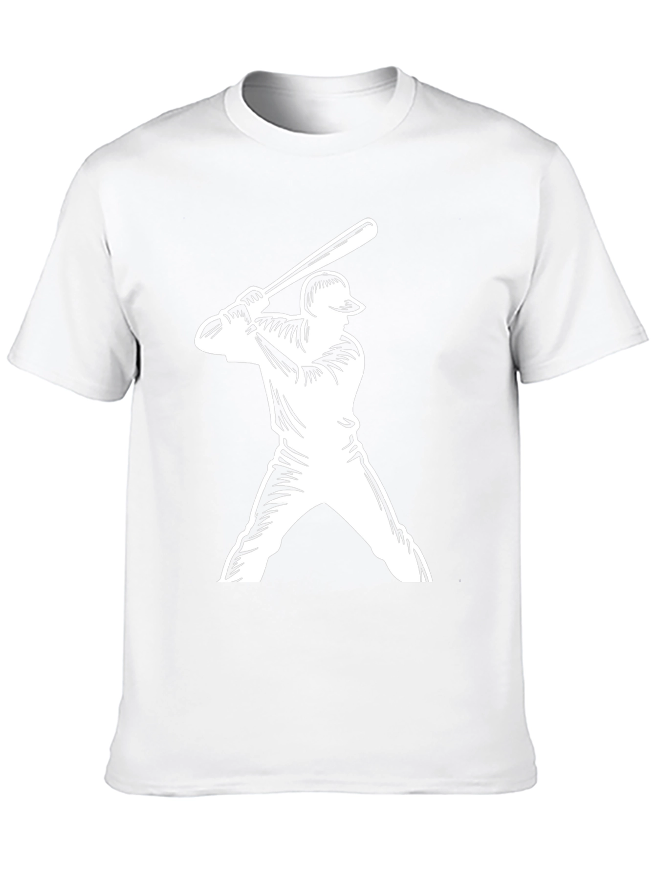 Baseball Player Graphic Tee - Black Casual T-Shirt