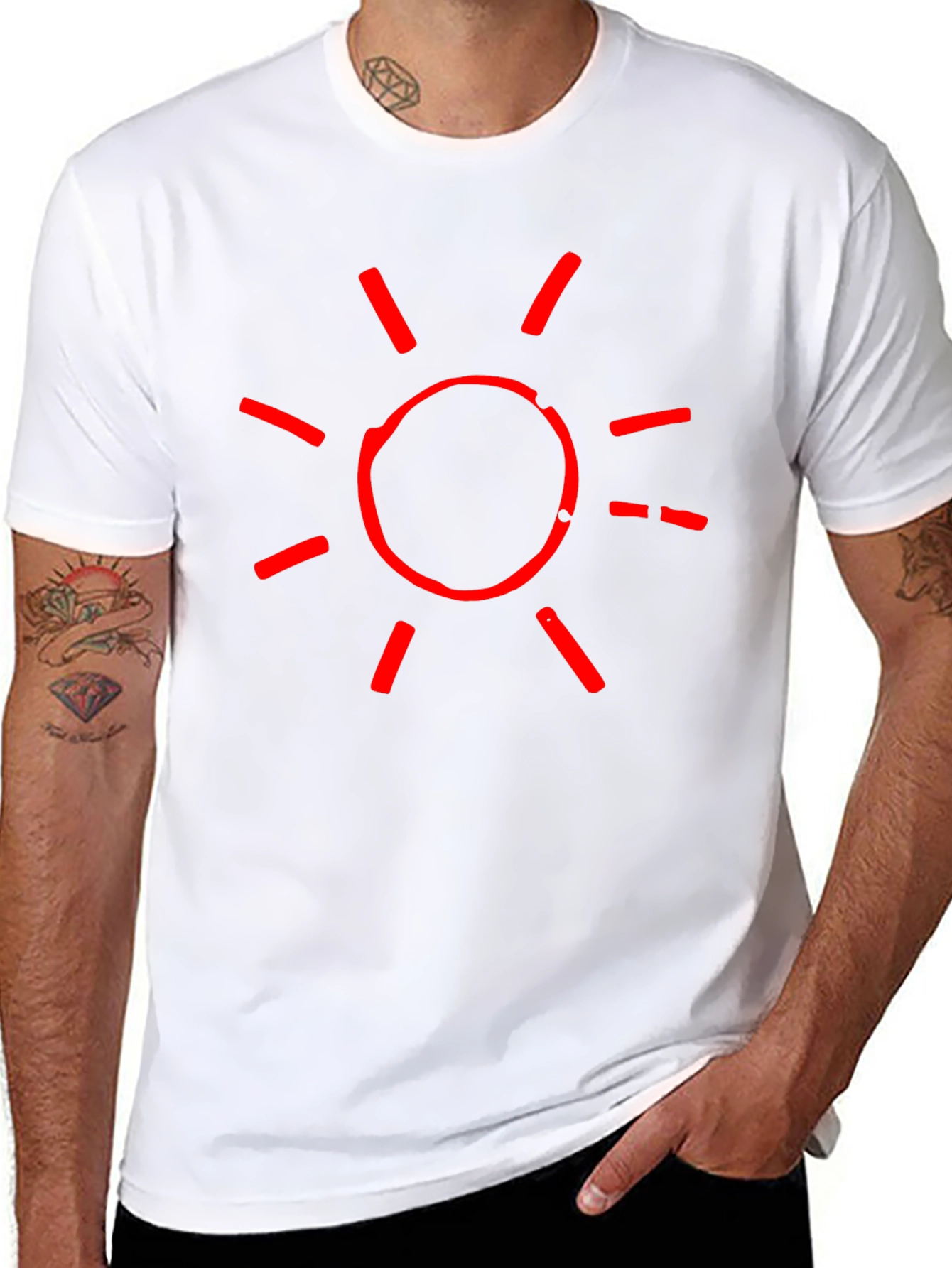 Red Sun Graphic Black T-Shirt