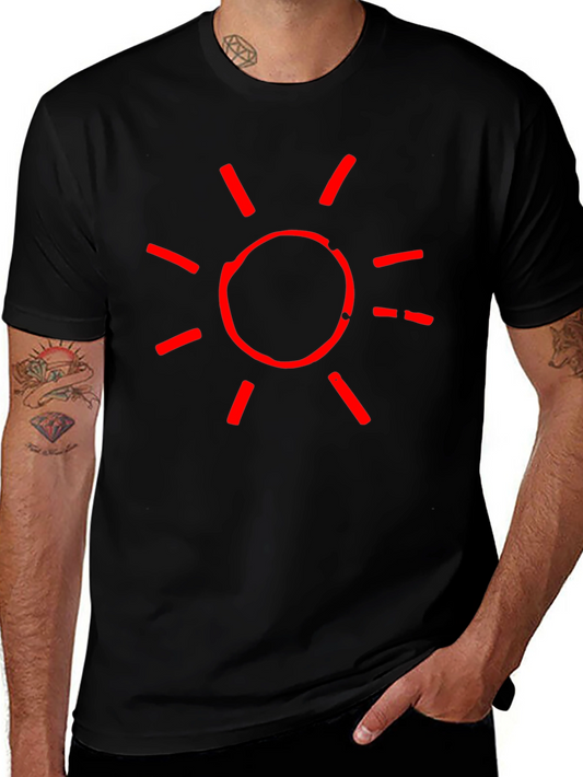 Red Sun Graphic Black T-Shirt