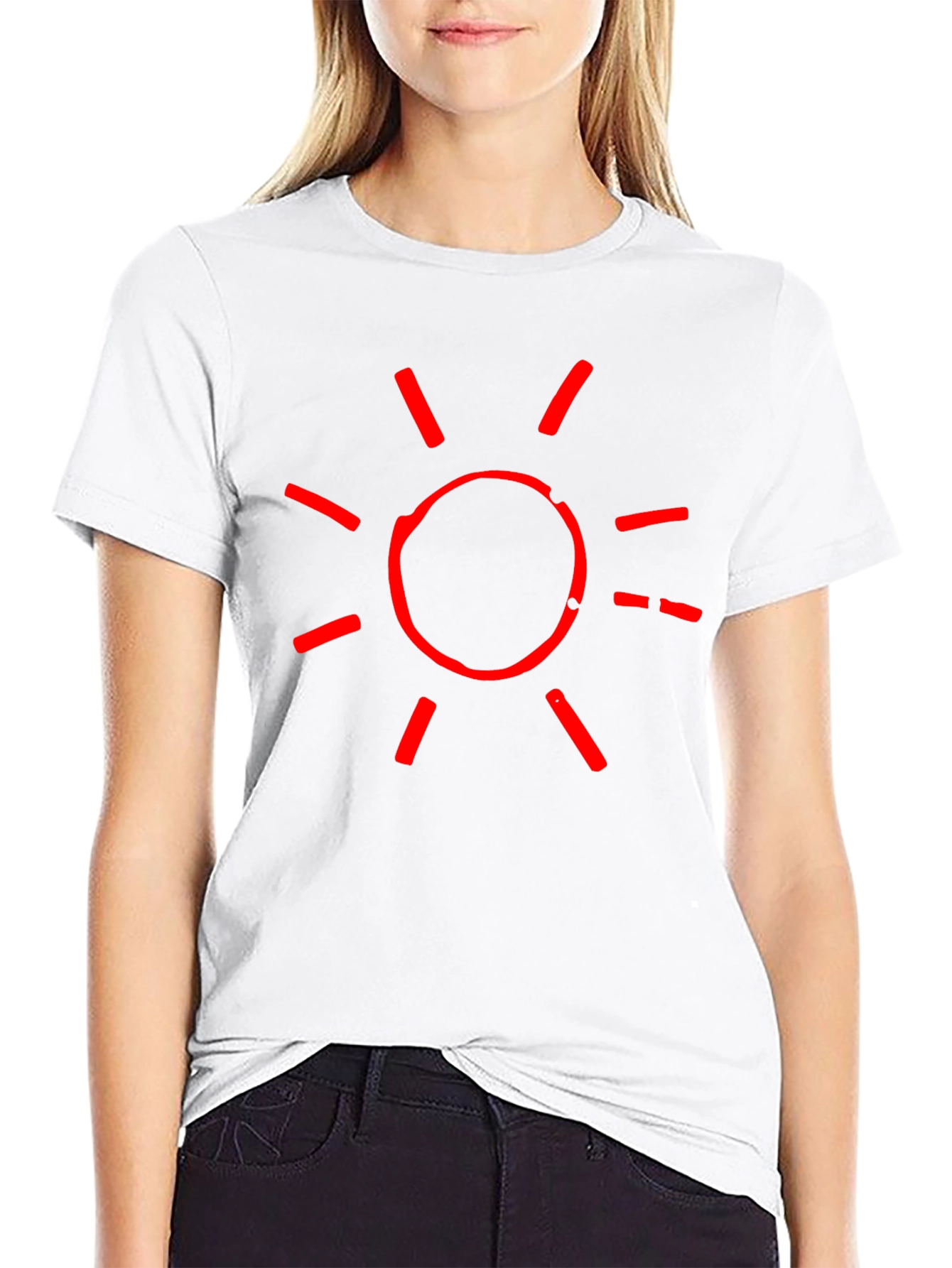 Red Sun Graphic Black T-Shirt