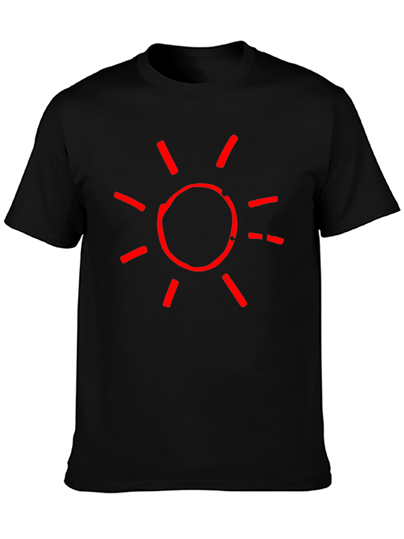 Red Sun Graphic Black T-Shirt