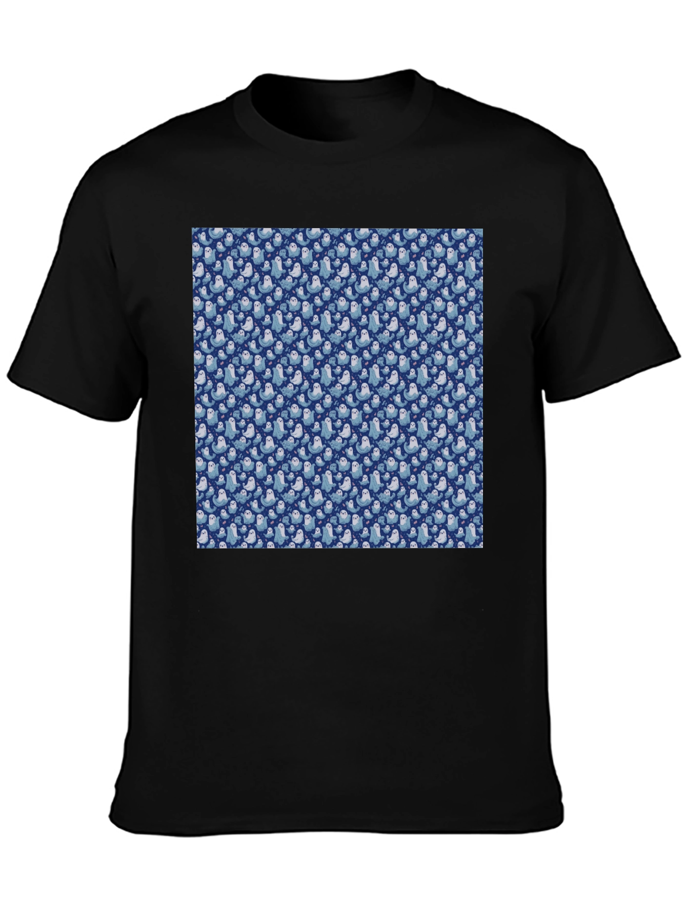 Seal Pattern Black T-Shirt