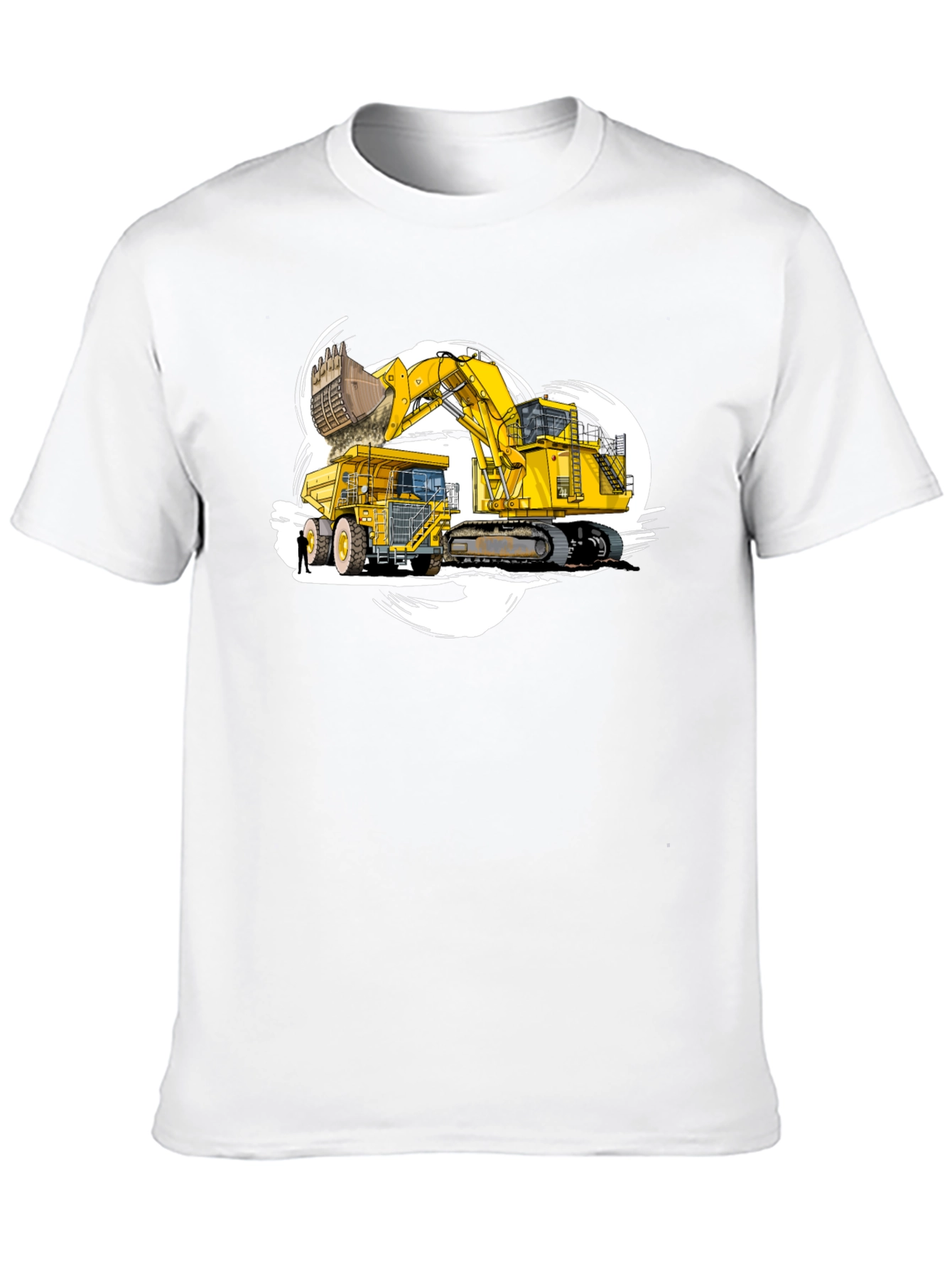 Excavator and Dump Truck Graphic T-Shirt