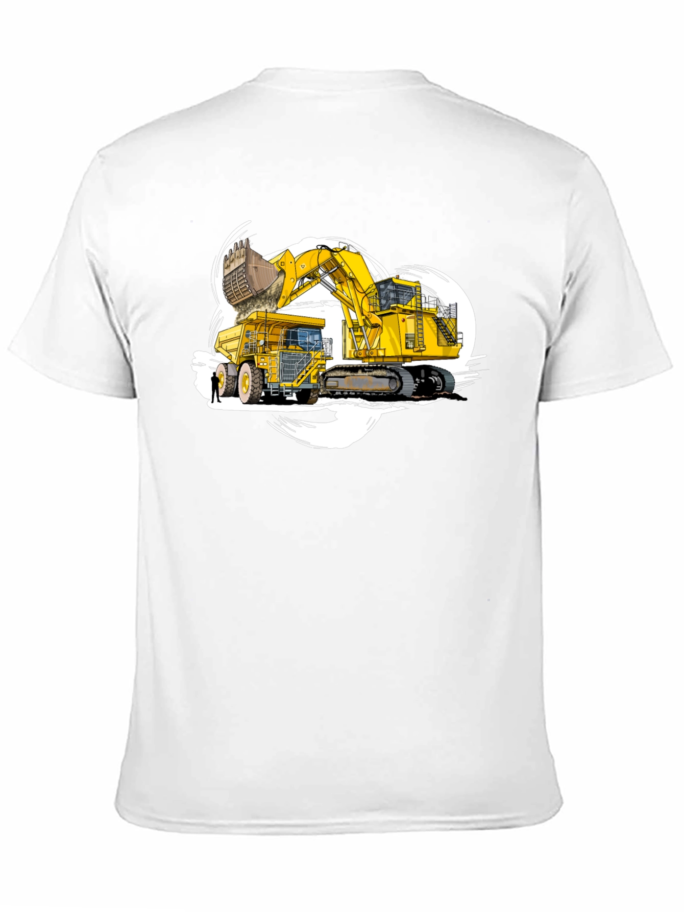 Excavator and Dump Truck Graphic T-Shirt