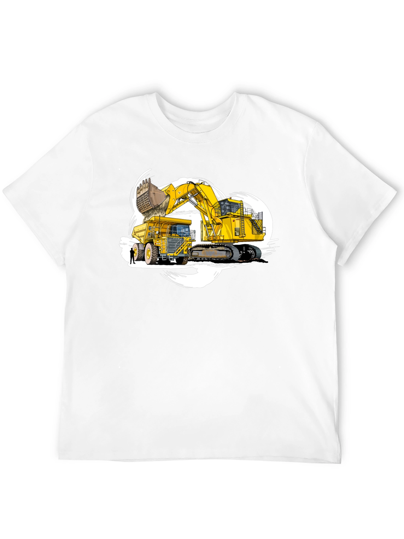 Excavator and Dump Truck Graphic T-Shirt