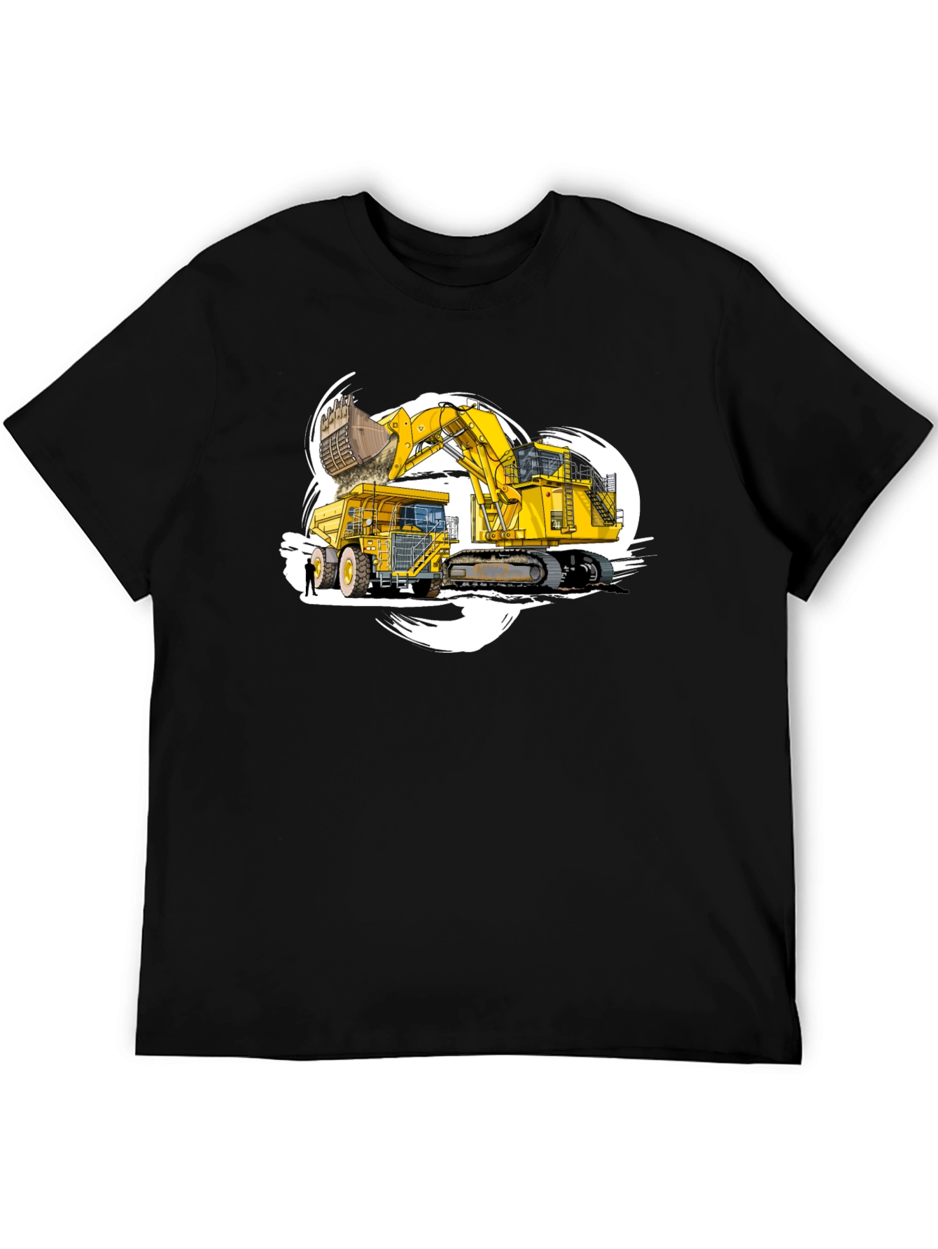 Excavator and Dump Truck Graphic T-Shirt