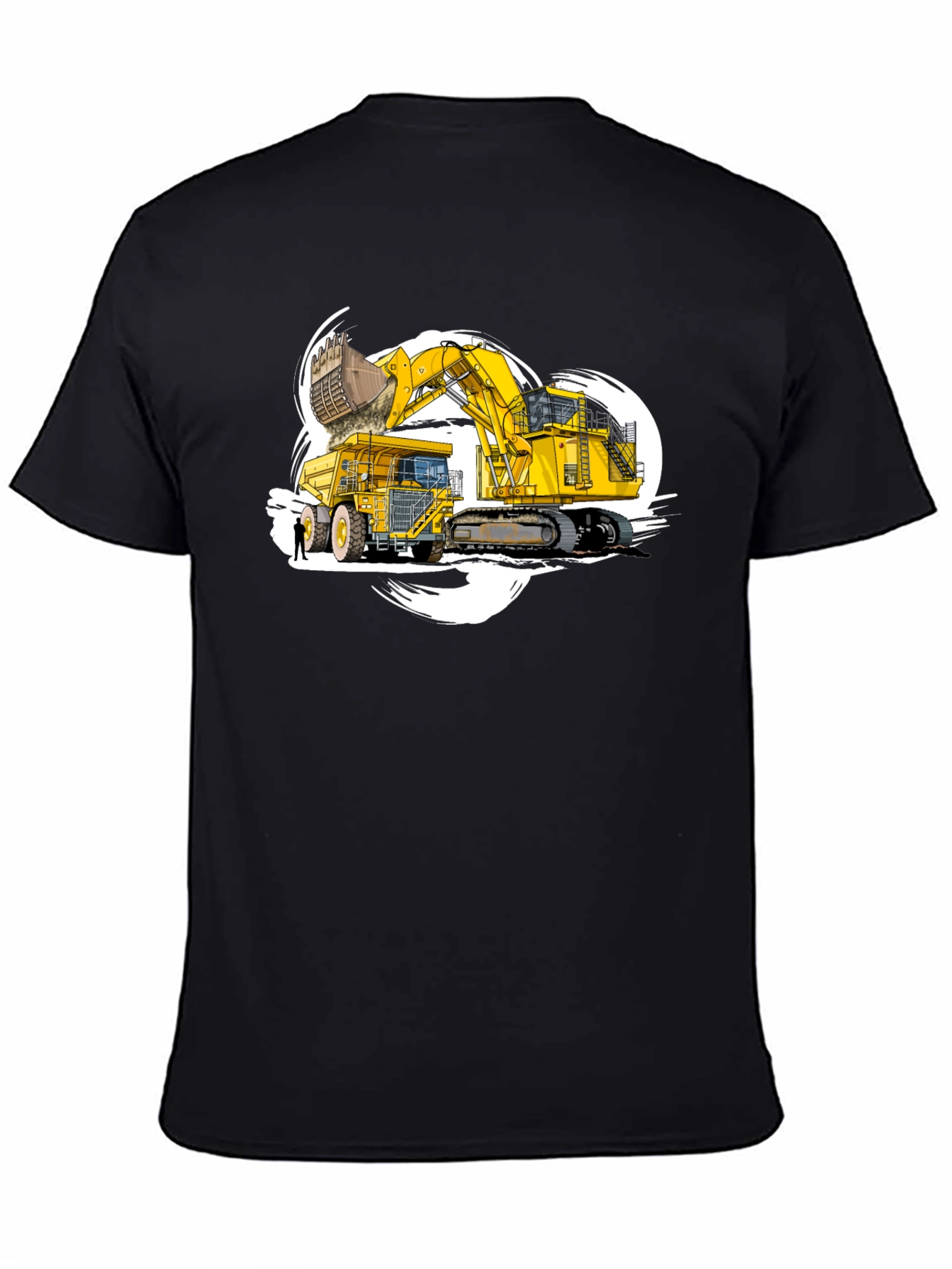 Excavator and Dump Truck Graphic T-Shirt