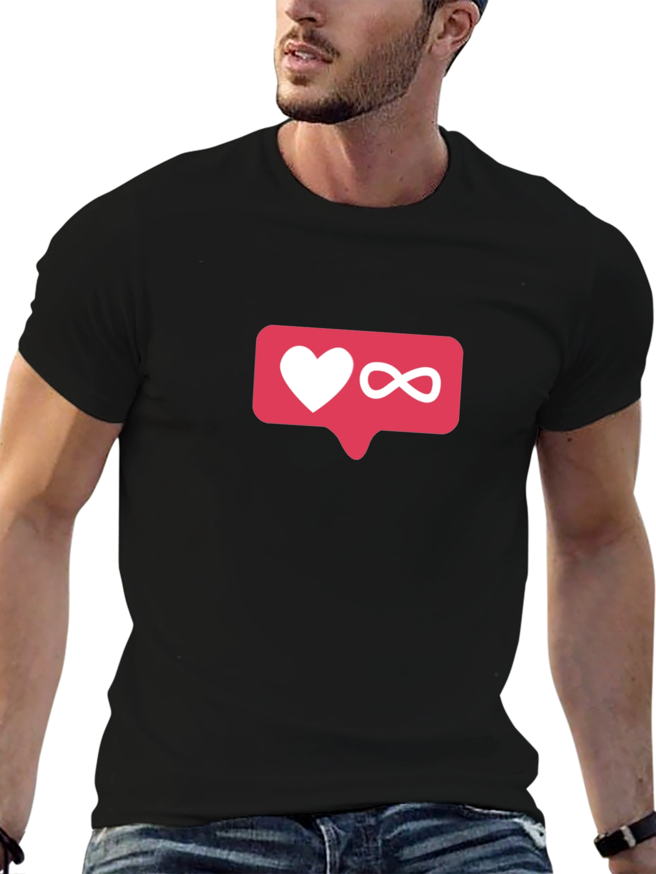 Love Infinity Graphic T-Shirt - Trendy Black Tee