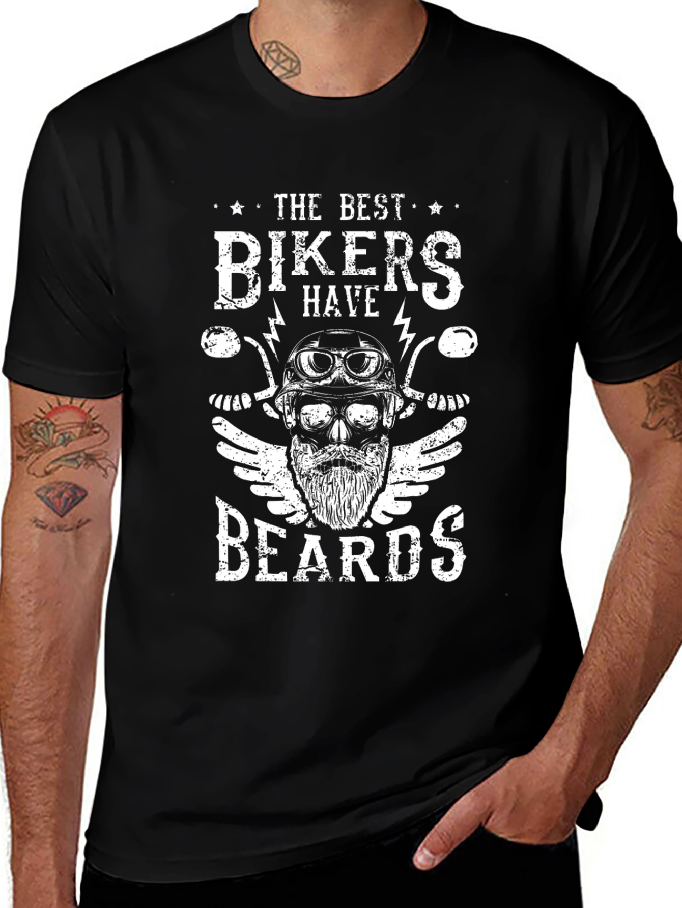 The Best Bikers Have Beards Black T-Shirt