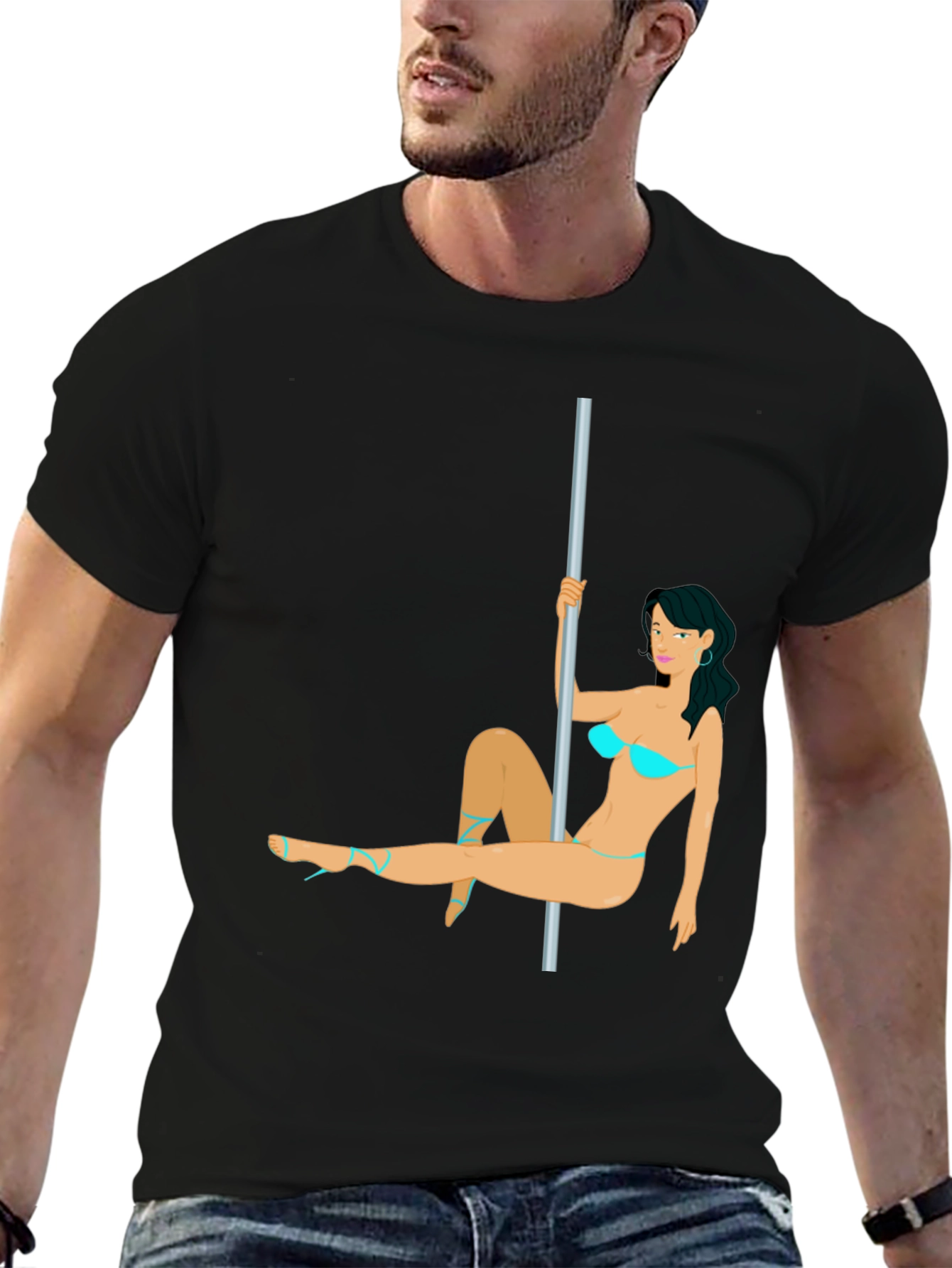 Novelty Pole Dancer T-Shirt - Funny Graphic Tee