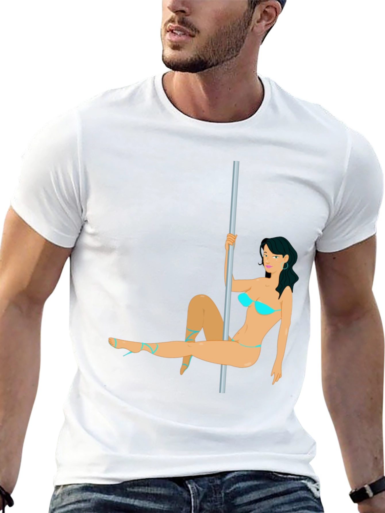 Novelty Pole Dancer T-Shirt - Funny Graphic Tee