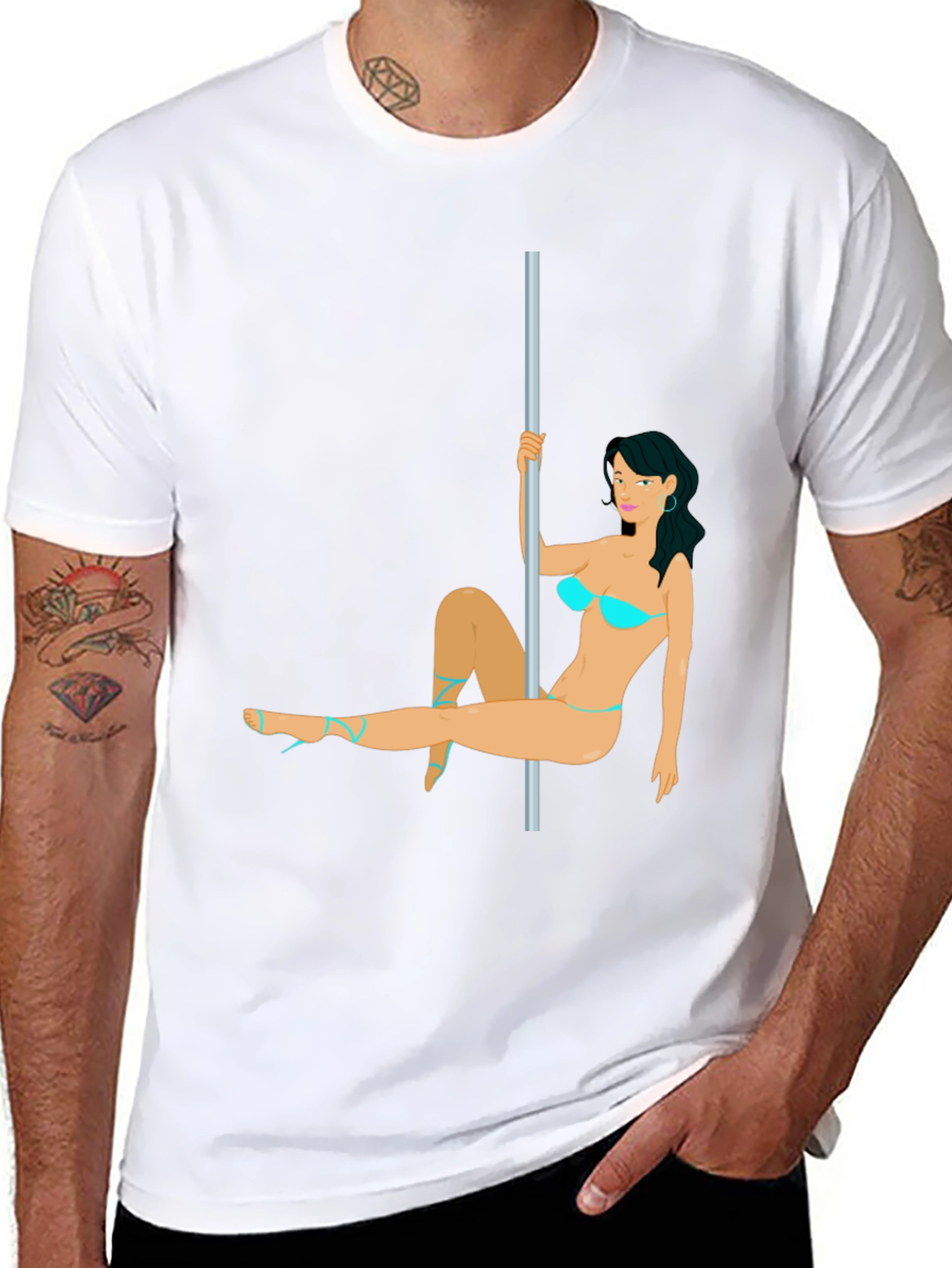 Novelty Pole Dancer T-Shirt - Funny Graphic Tee