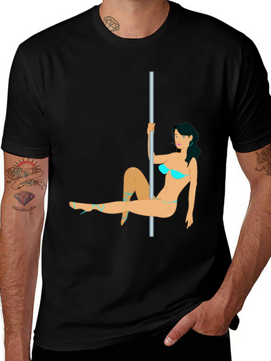 Novelty Pole Dancer T-Shirt - Funny Graphic Tee