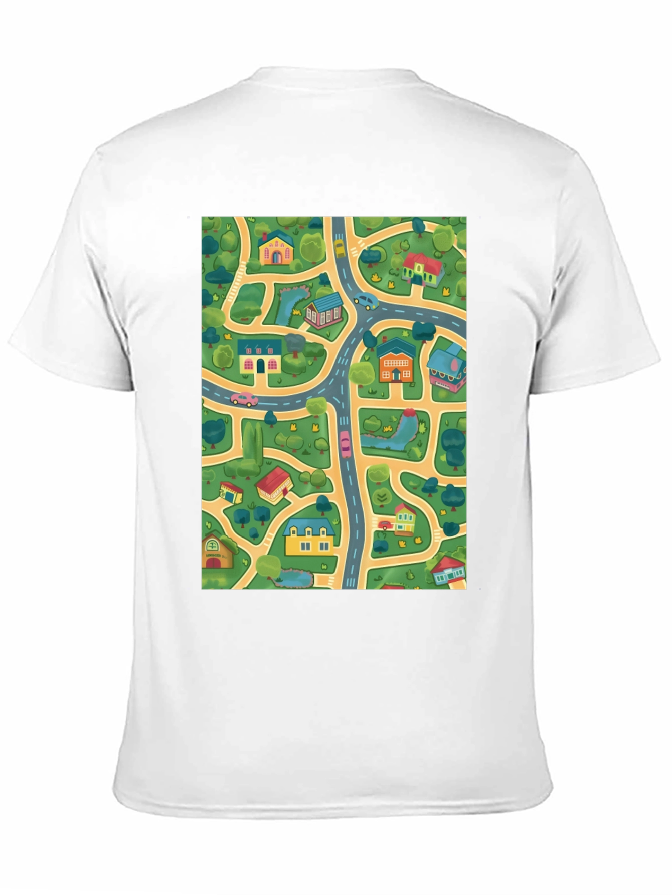 City Map T-Shirt - Roads & Houses Graphic Tee