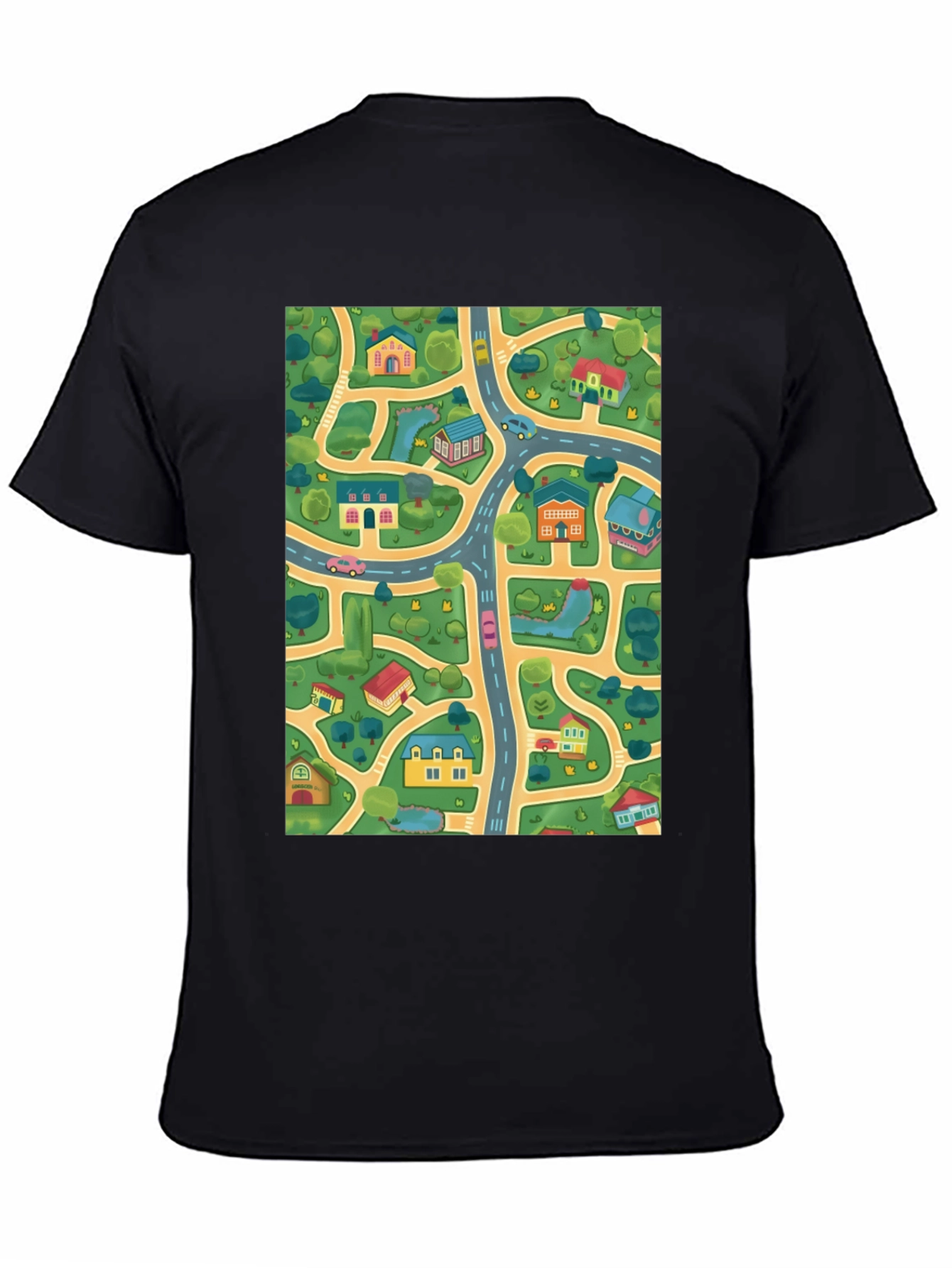 City Map T-Shirt - Roads & Houses Graphic Tee
