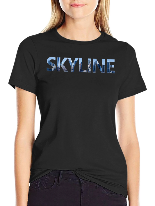 Skyline Graphic Print Black T-Shirt