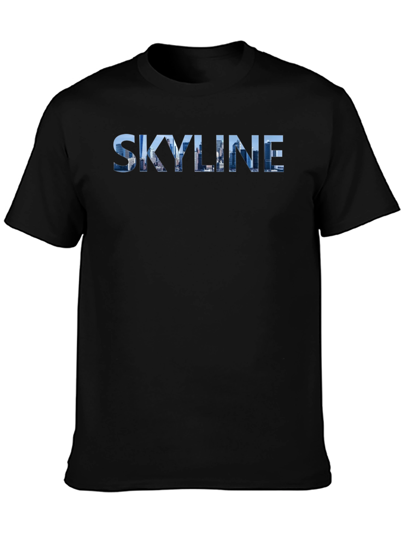 Skyline Graphic Print Black T-Shirt