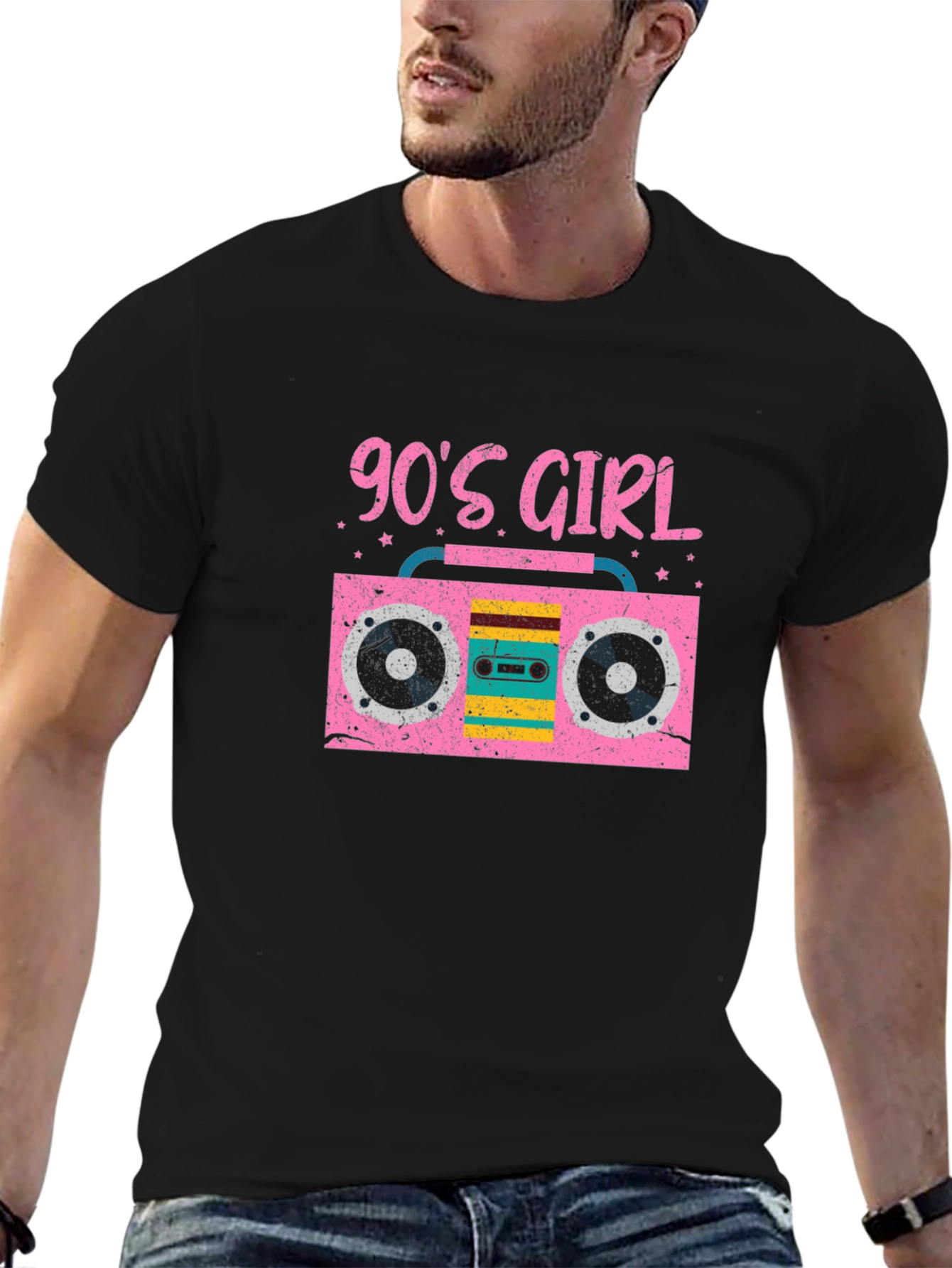 90s Girl Boombox Graphic T-Shirt
