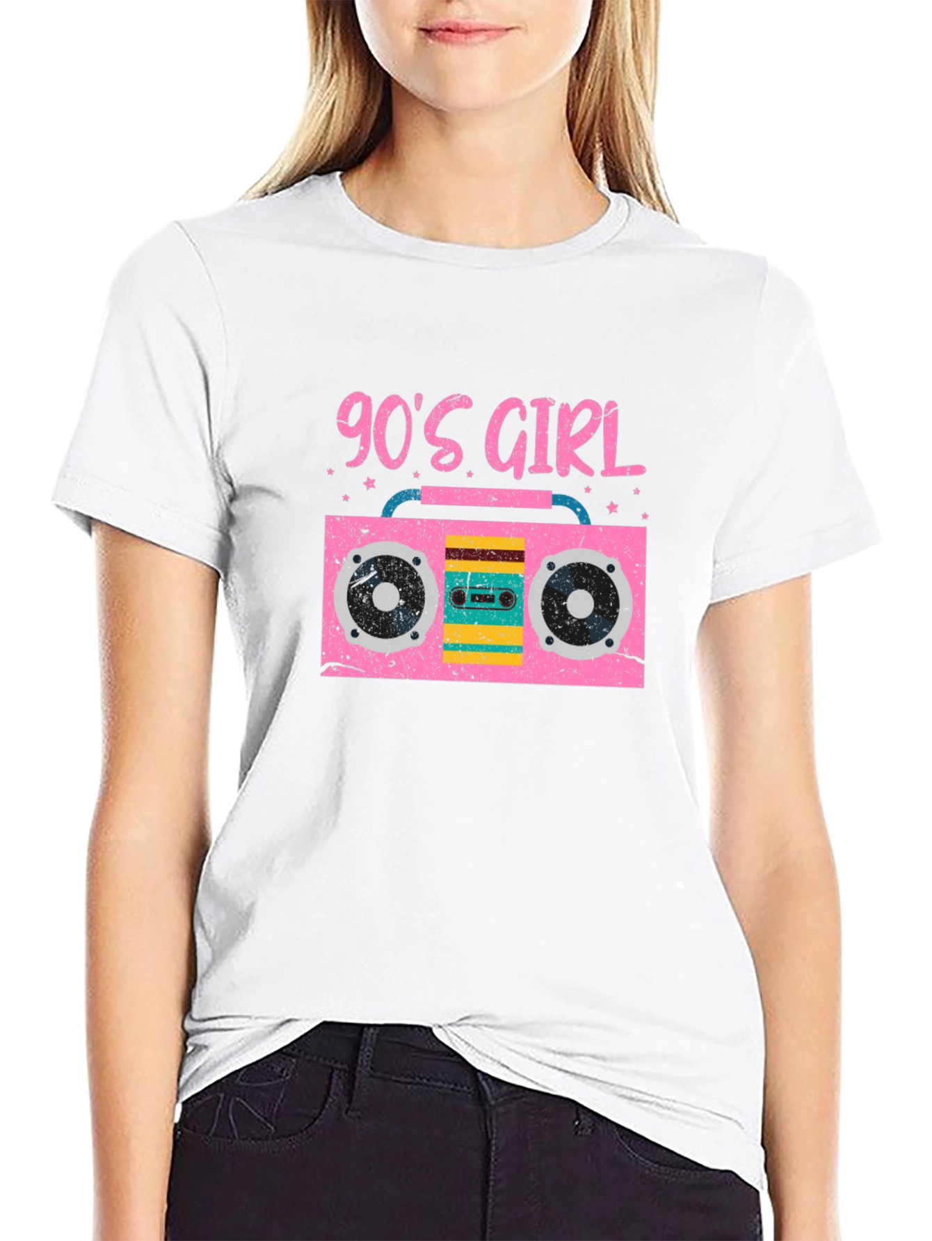 90s Girl Boombox Graphic T-Shirt