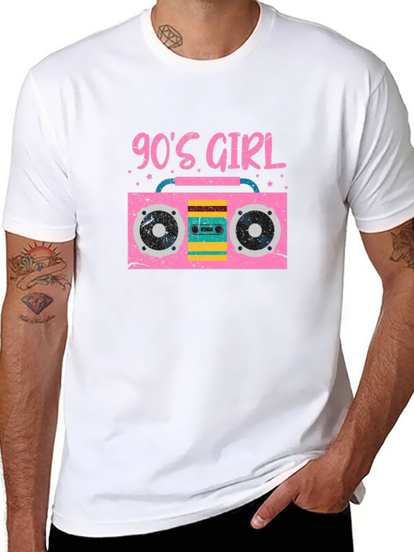 90s Girl Boombox Graphic T-Shirt