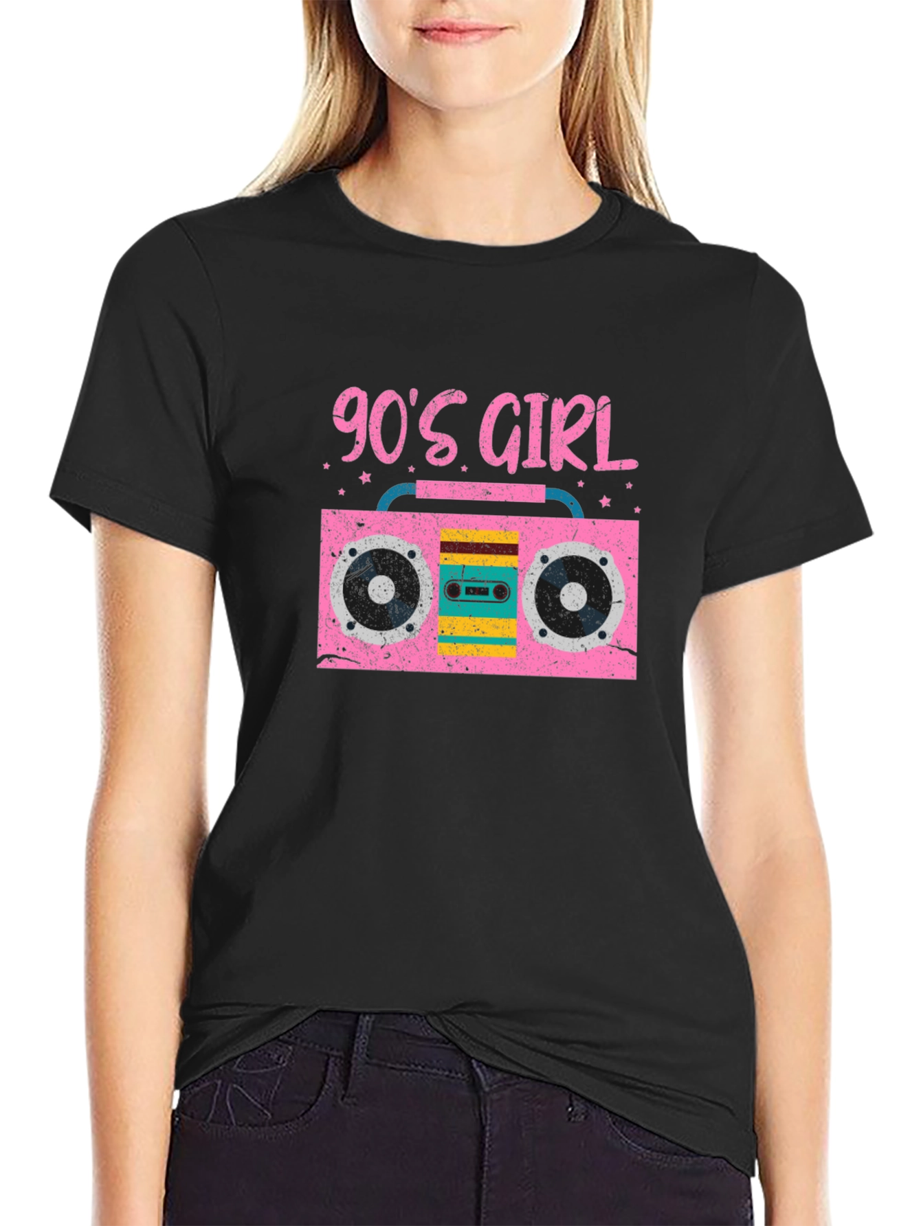 90s Girl Boombox Graphic T-Shirt